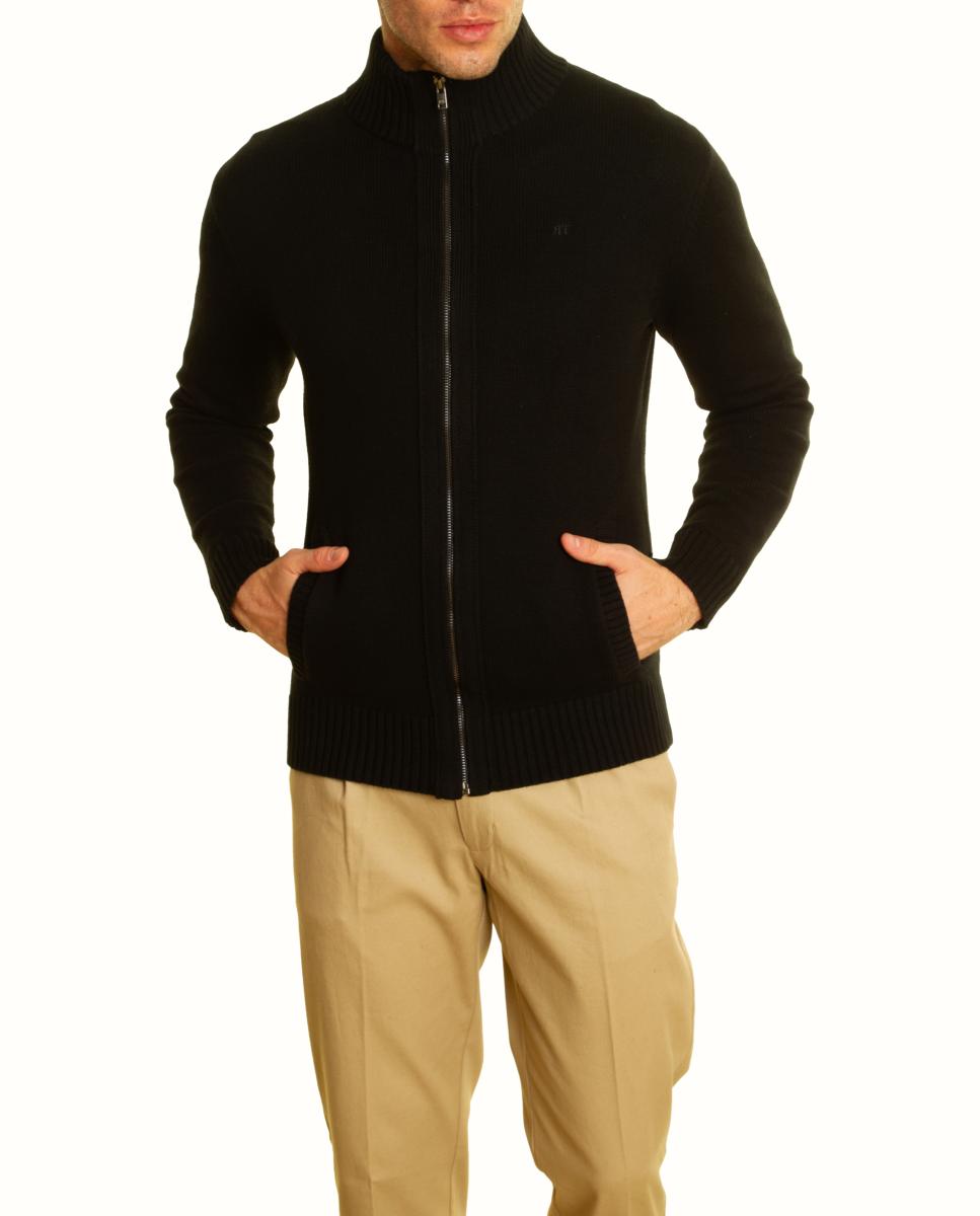 Chaqueta punto con cremallera - Roberto Torretta - Negro Negro-5