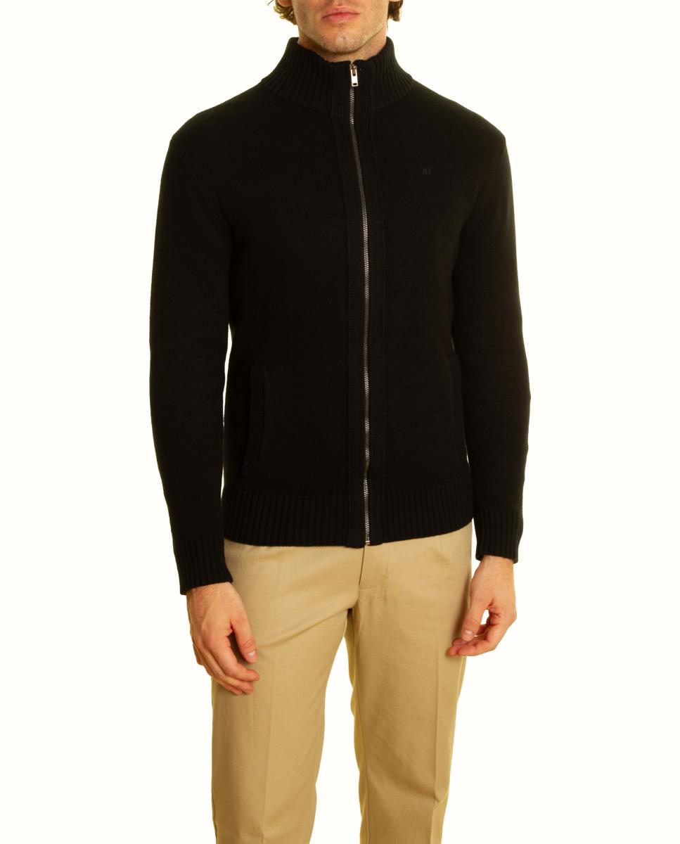 Chaqueta punto con cremallera - Roberto Torretta - Negro Negro-6