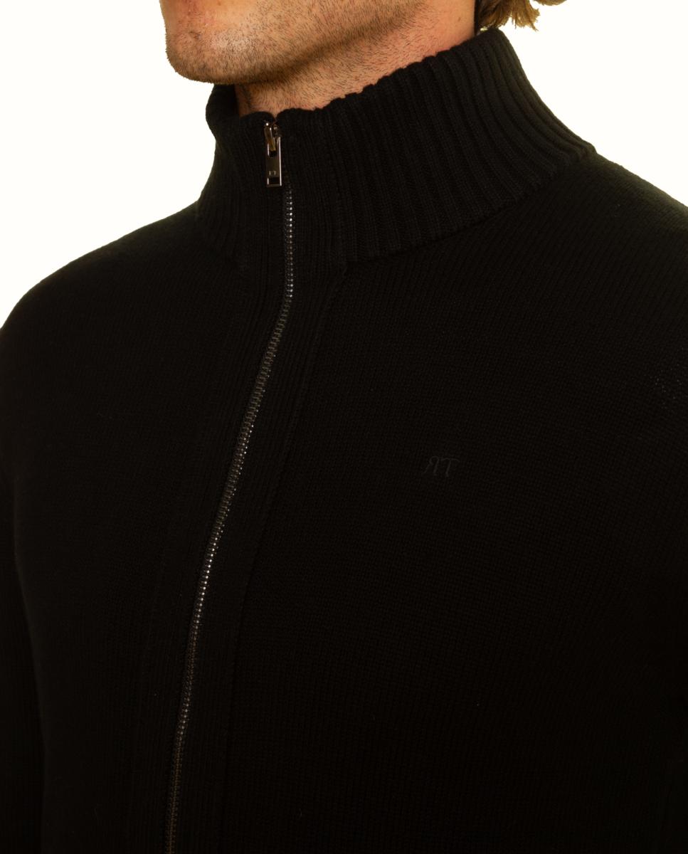 Chaqueta punto con cremallera - Roberto Torretta - Negro Negro-9
