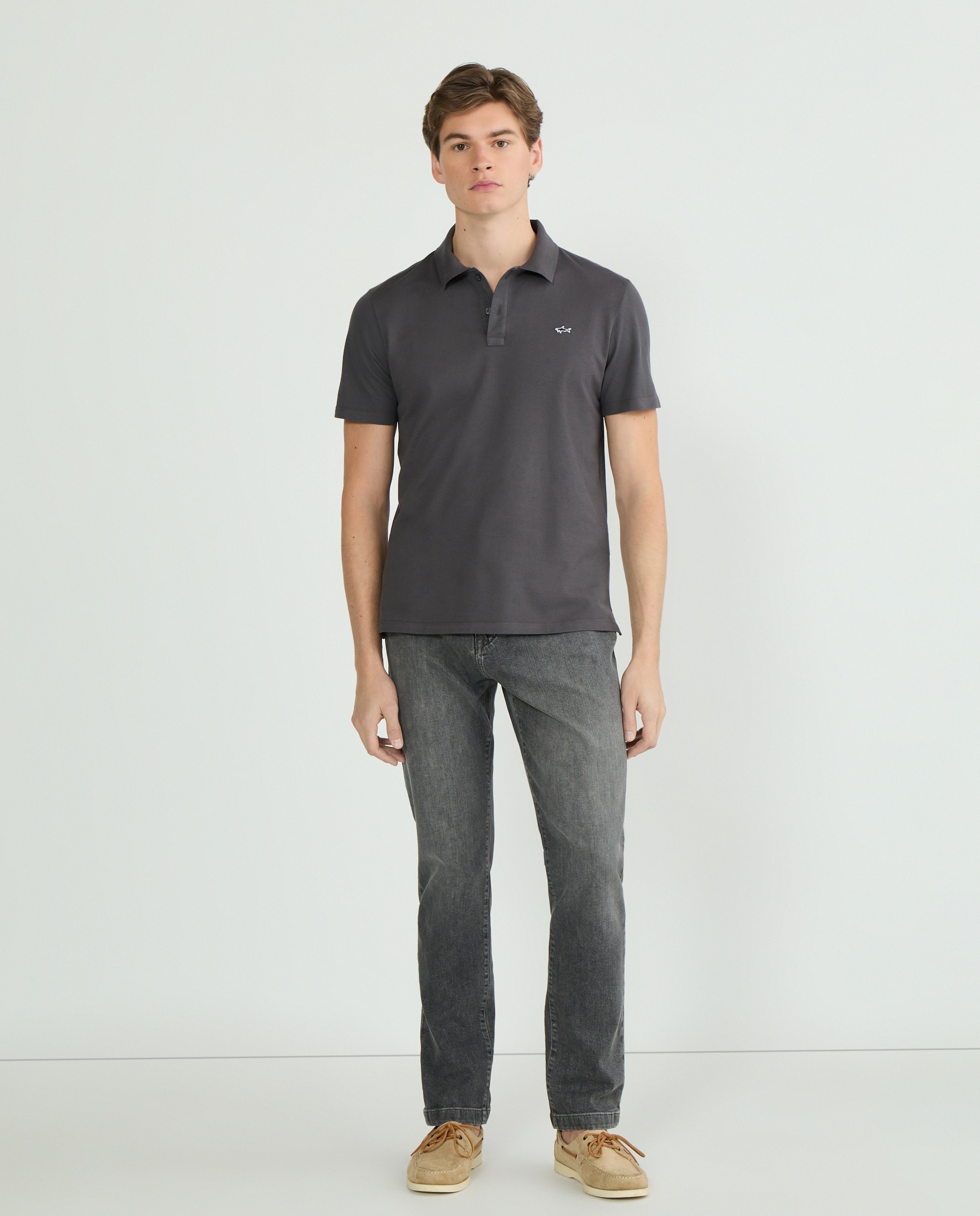 Polo de hombre manga corta - Paul & Shark - Gris Gris-2