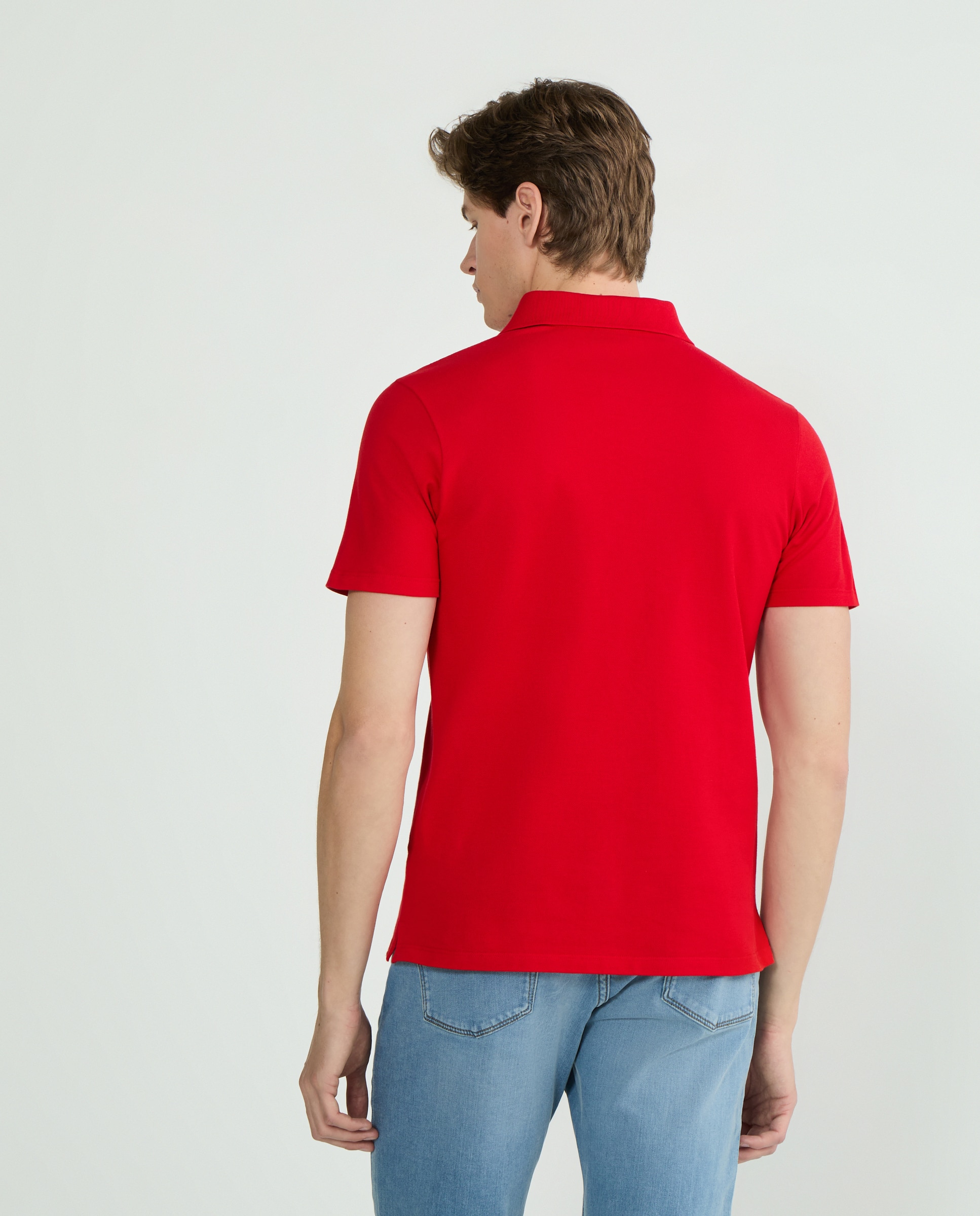 Polo de homem manga curta Vermelho-2