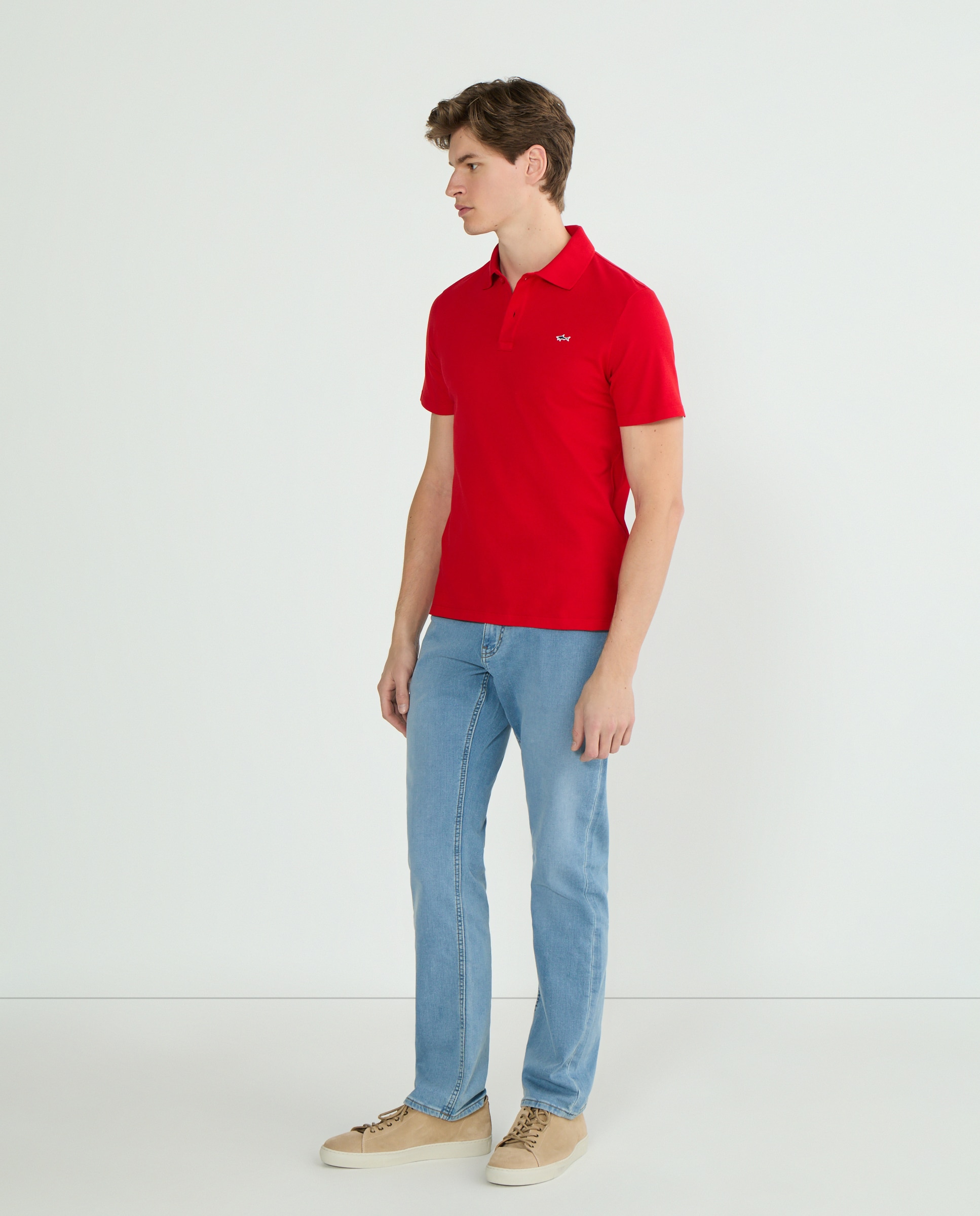 Polo de homem manga curta Vermelho-3