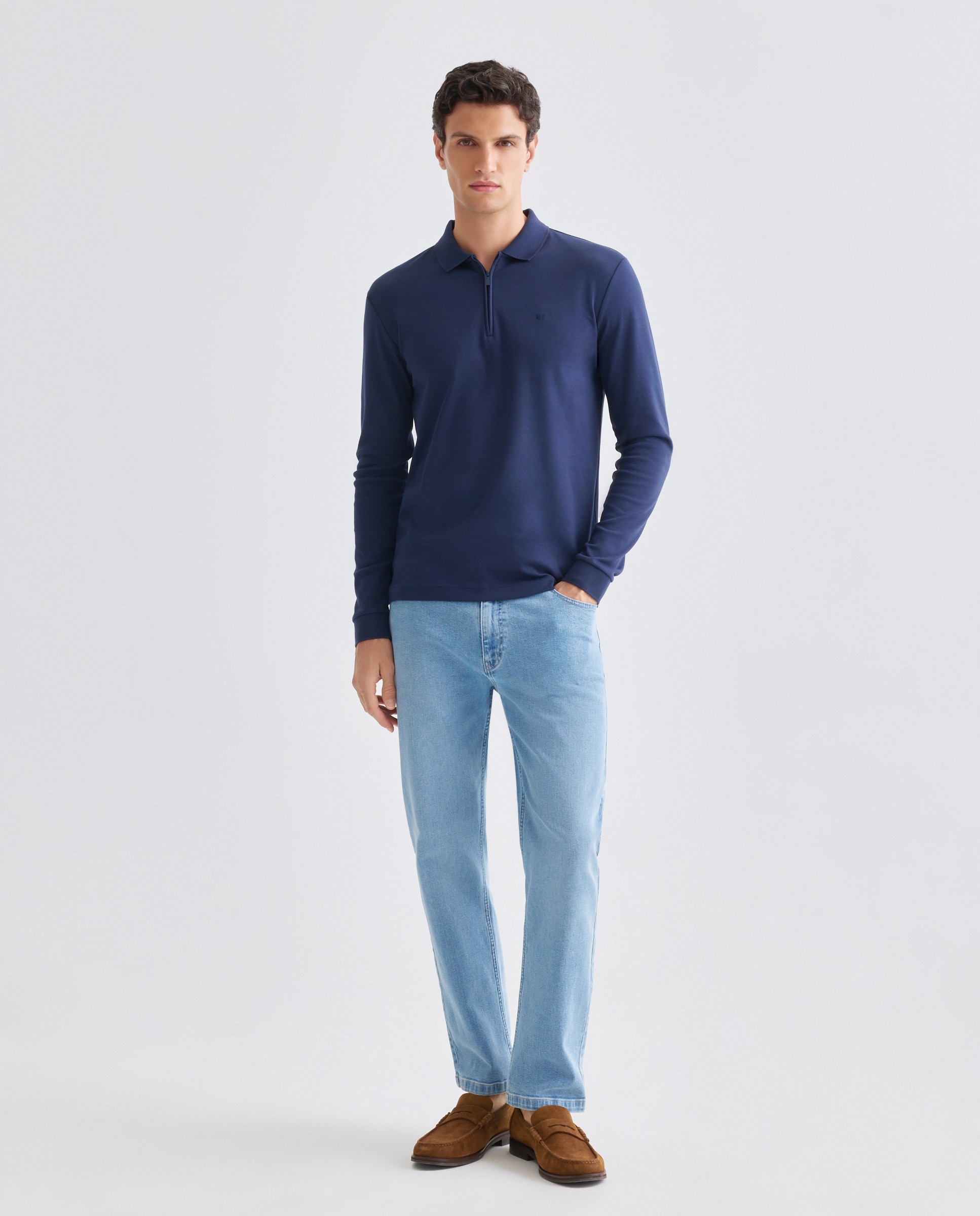 Polo de hombre manga larga - Rushmore - Azul marino Azul marino-2