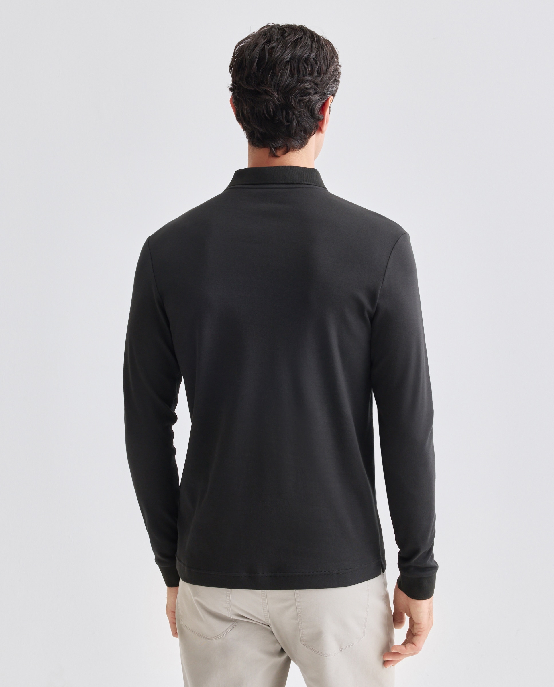 Polo de hombre manga larga - Rushmore - Negro Negro-3