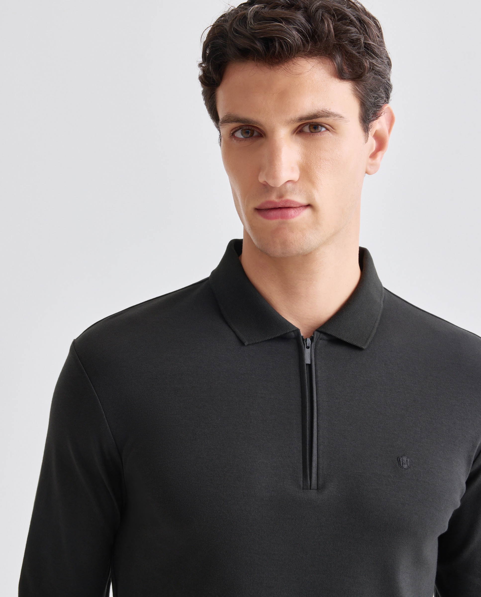 Polo de hombre manga larga - Rushmore - Negro Negro-4