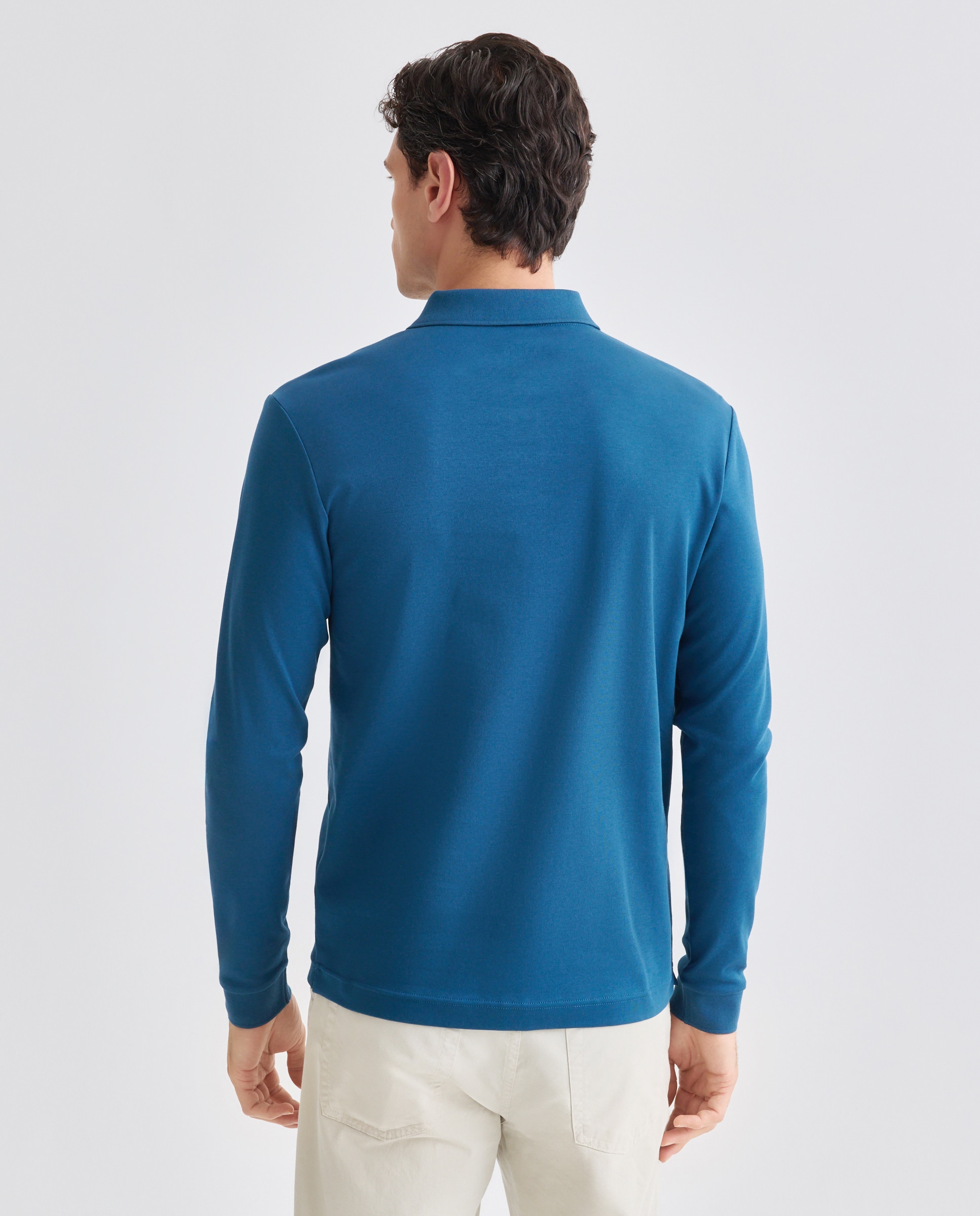 Polo de Manga Comprida Azul-2