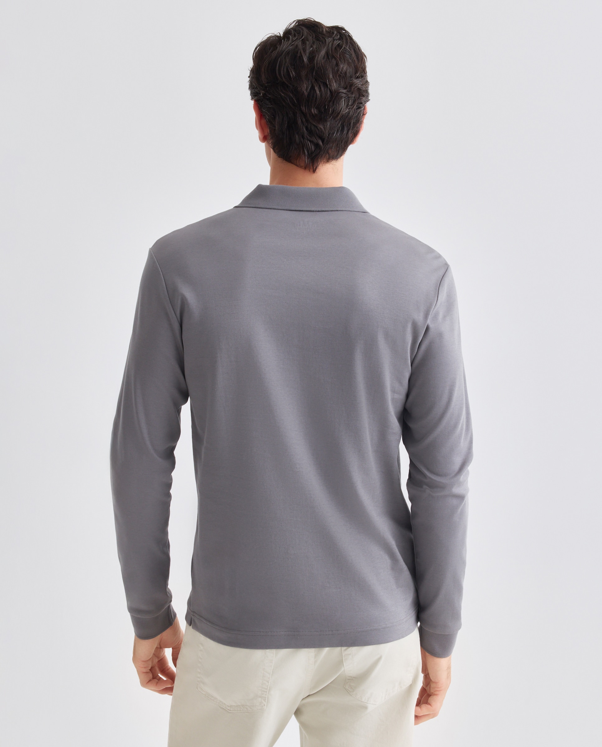 Polo de hombre manga larga - Rushmore - Gris Gris-2