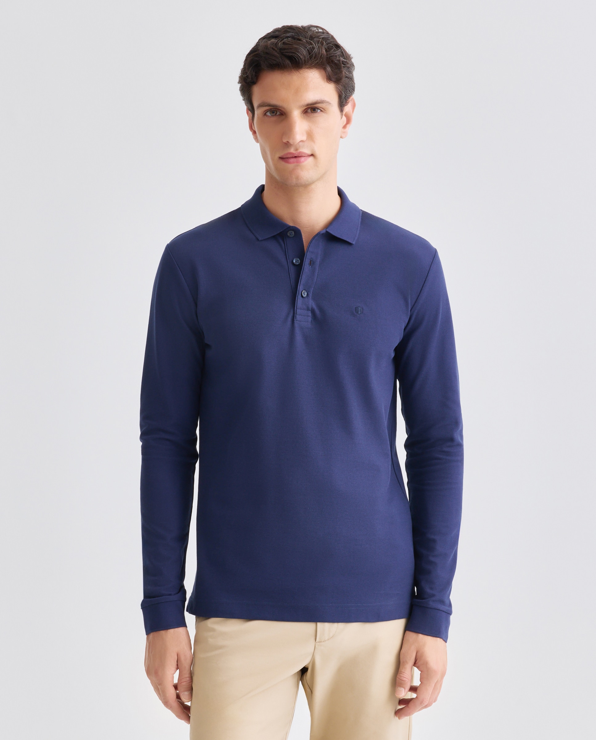 Polo de hombre manga larga - Rushmore - Azul Azul-1