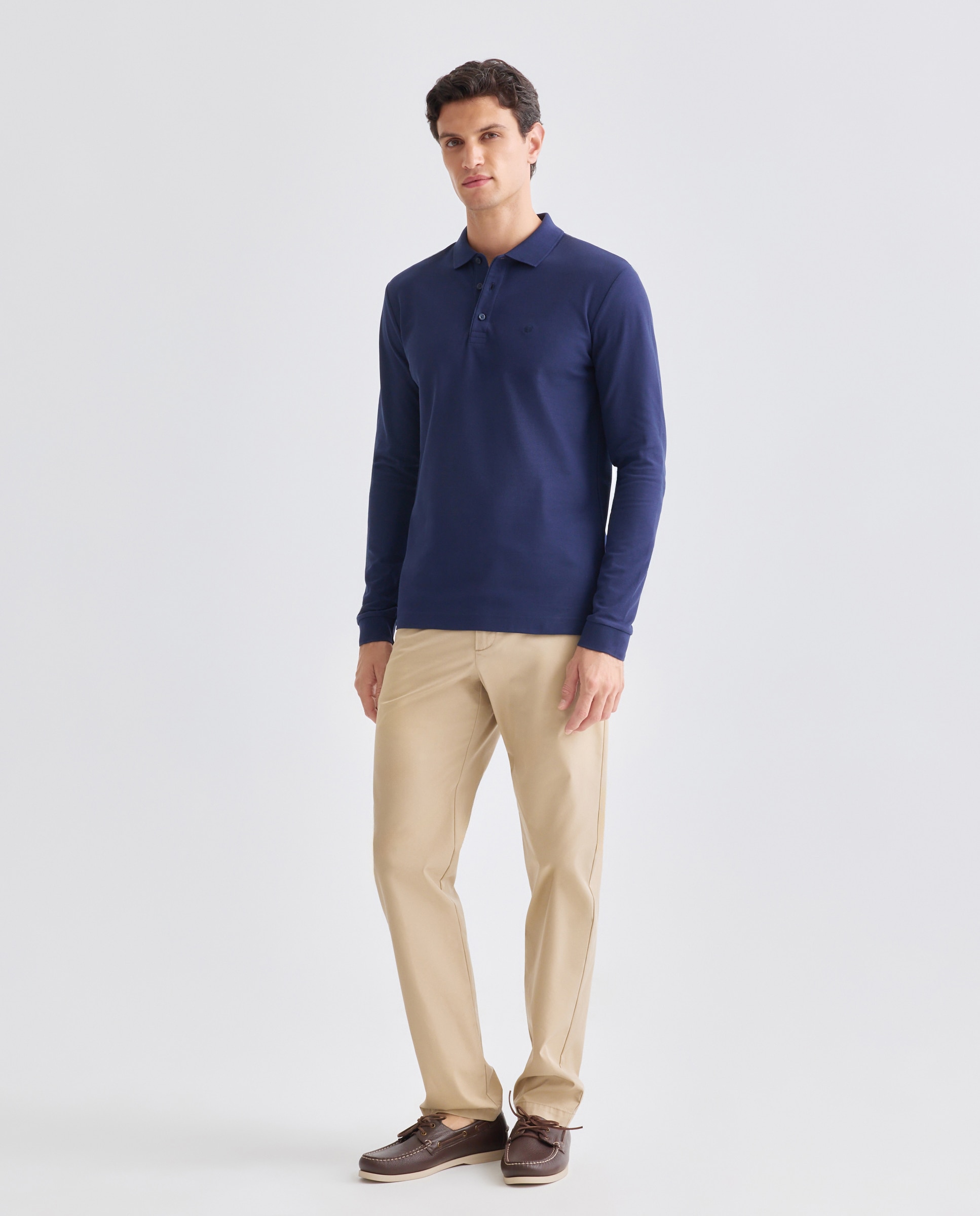 Polo de hombre manga larga - Rushmore - Azul Azul-2
