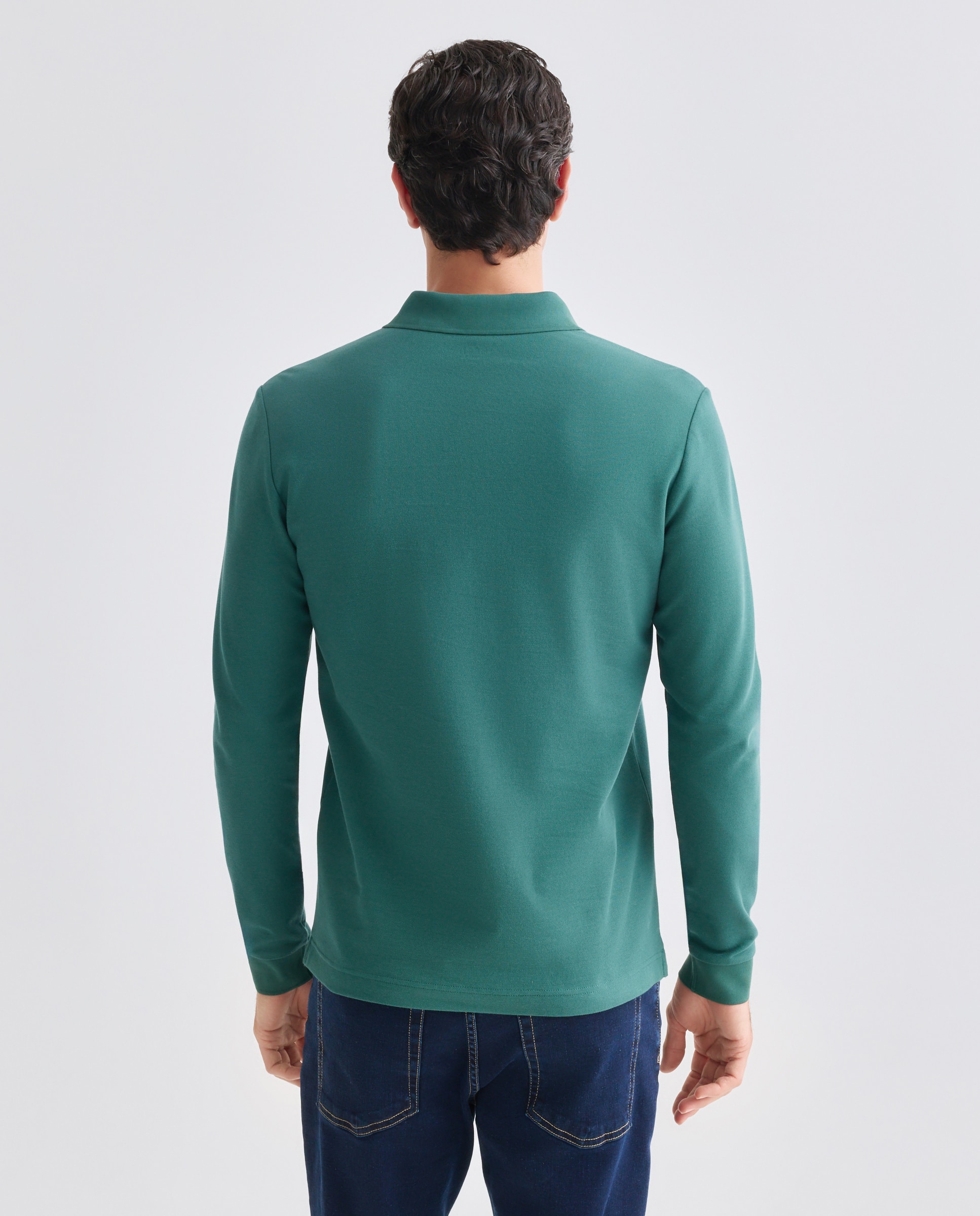 Polo de hombre manga larga - Rushmore - Verde Verde-3