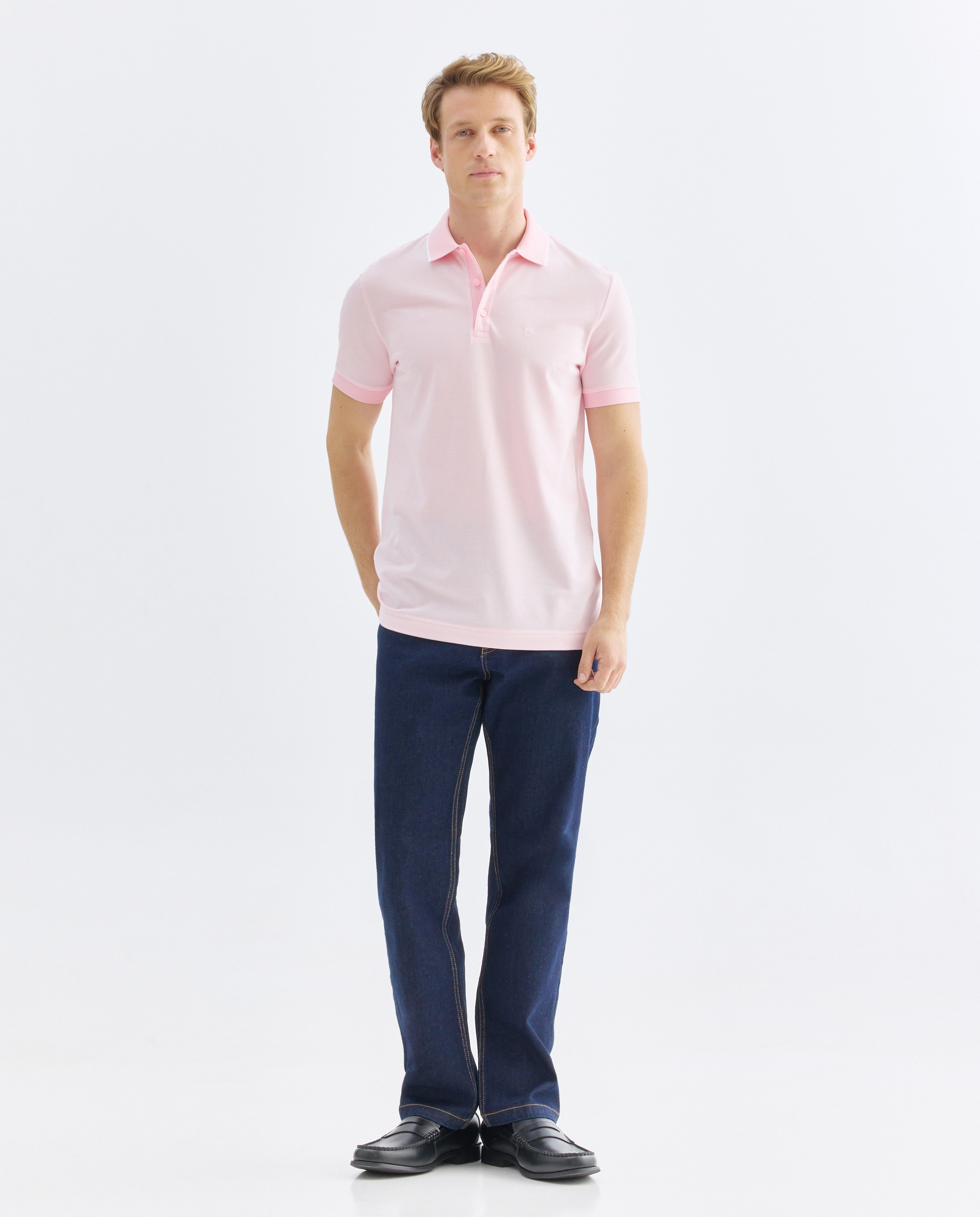 Polo de hombre de manga corta - Rushmore - Rosa Rosa-2