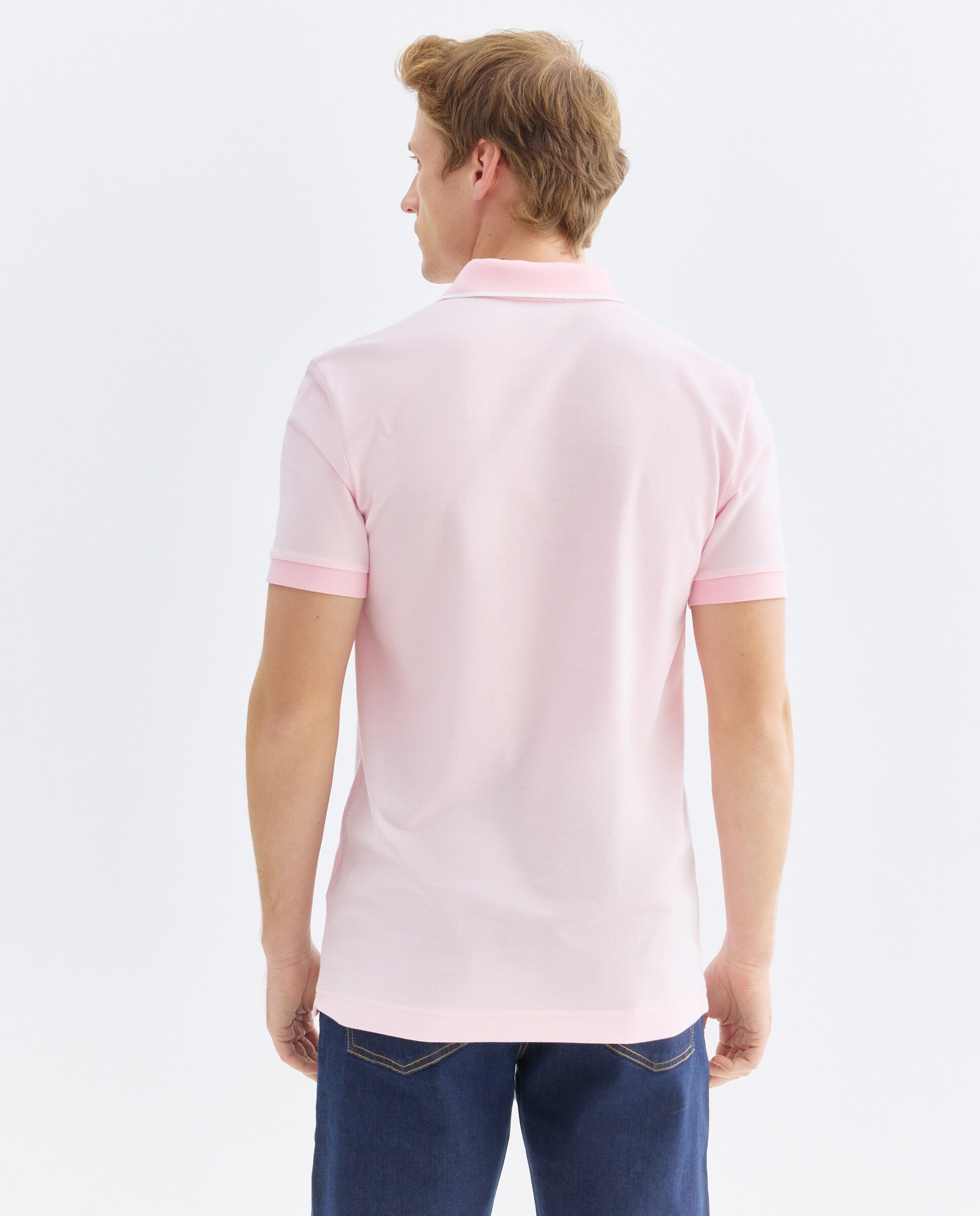 Polo de hombre de manga corta - Rushmore - Rosa Rosa-3