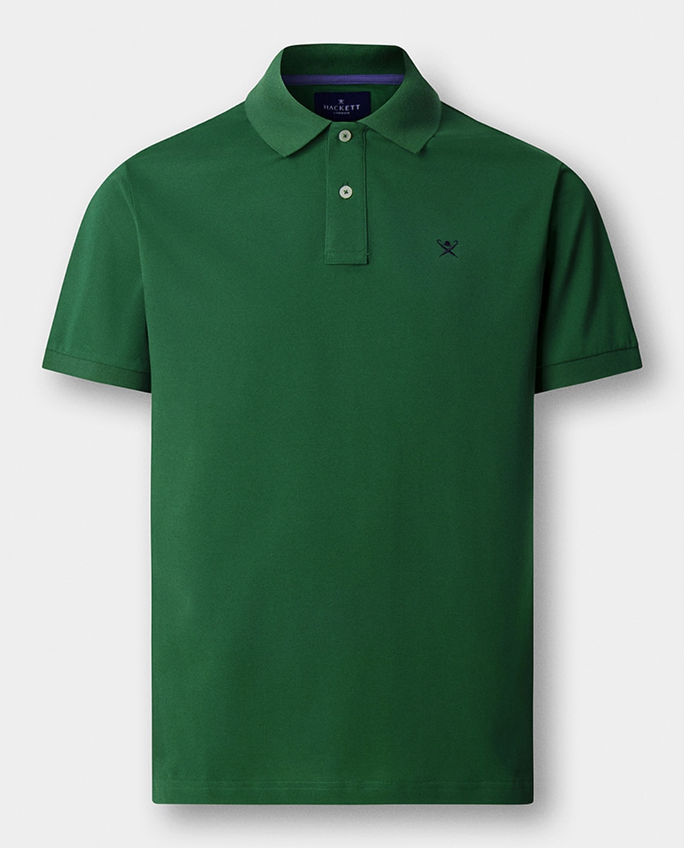 Polo Piqué Classic Fit com Manga Curta e Logótipo Verde-1