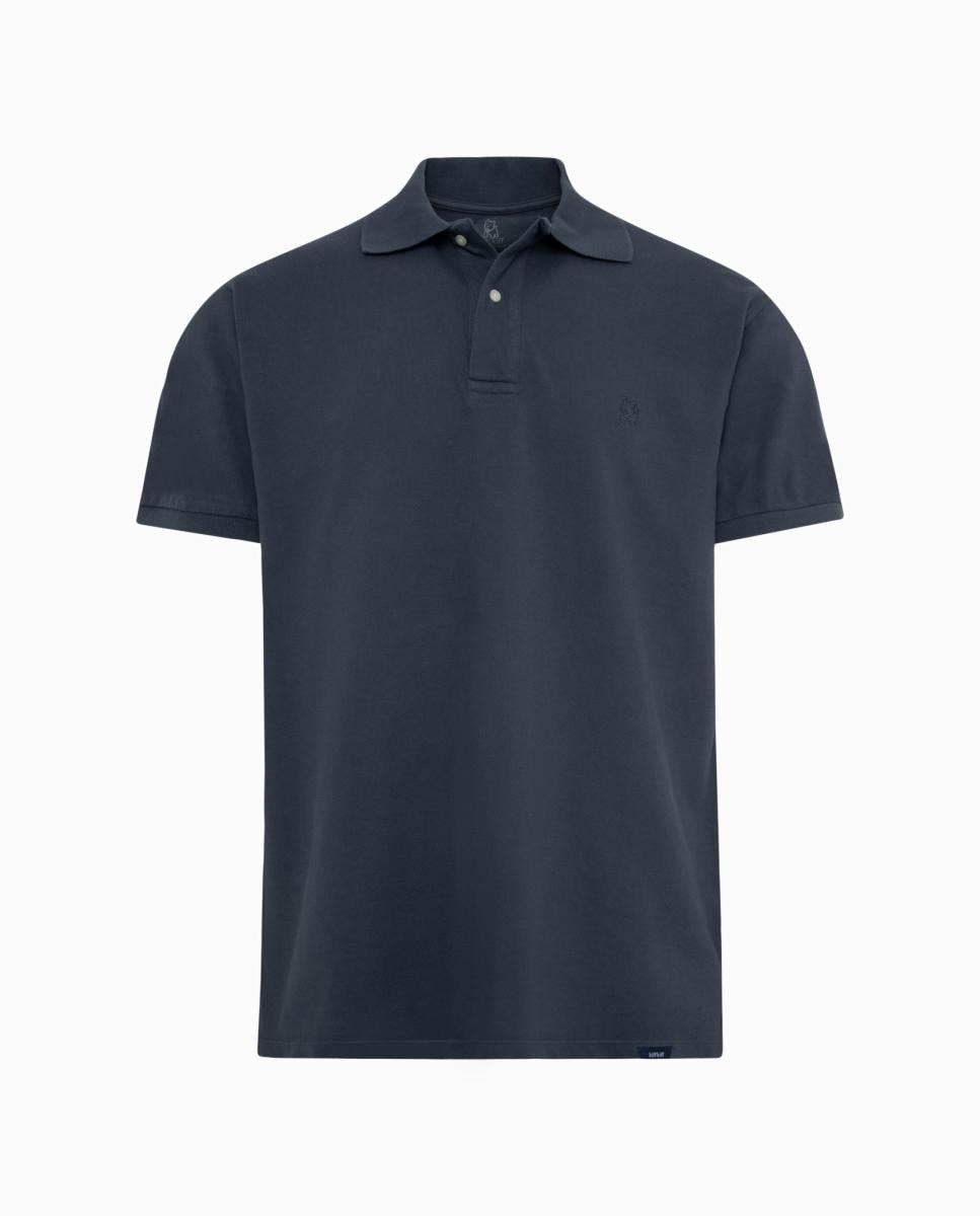Polo Liso com Lavagem Azul-marinho-2
