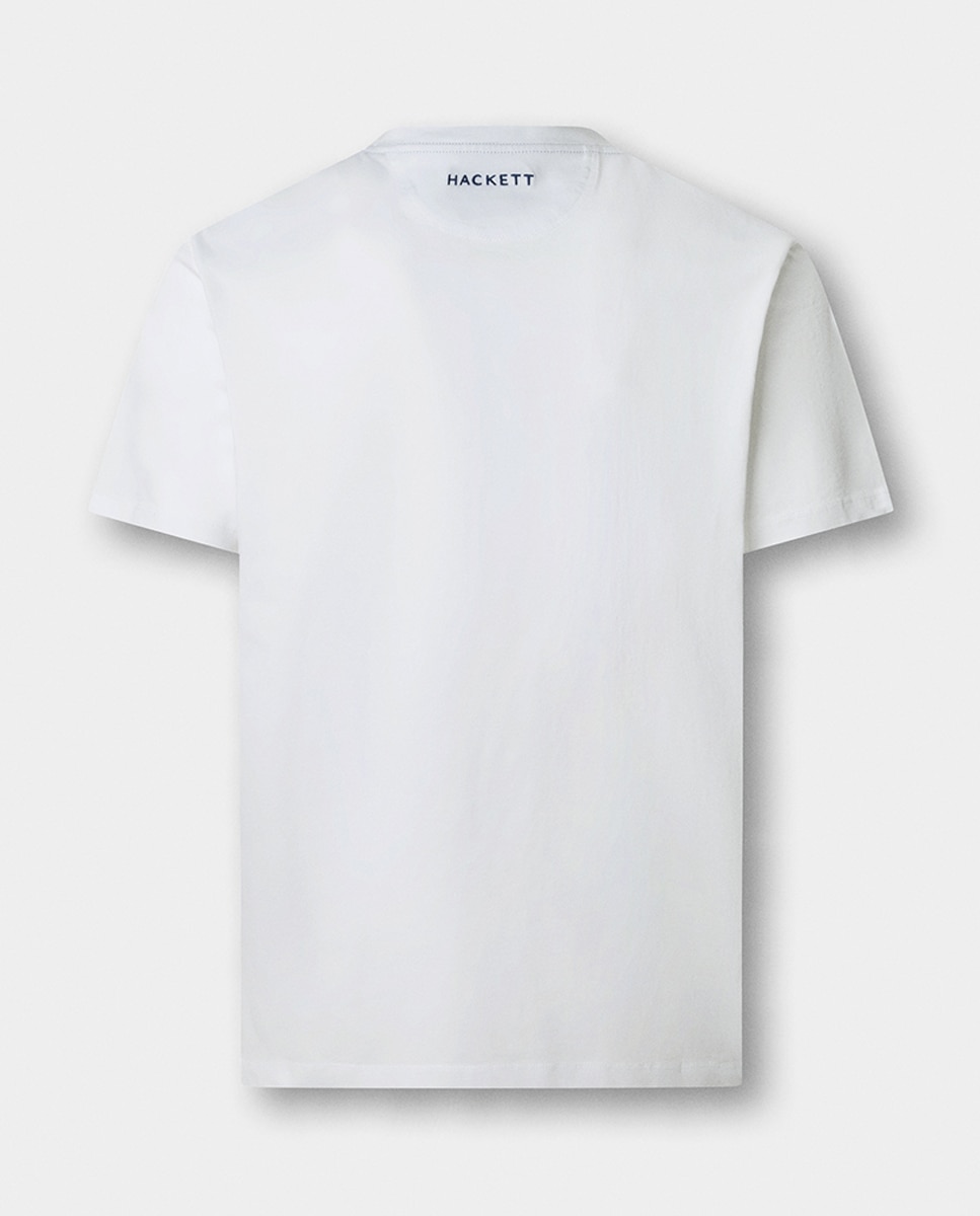 T-shirt Lisa com Manga Curta e Logótipo Bordado Branco-2
