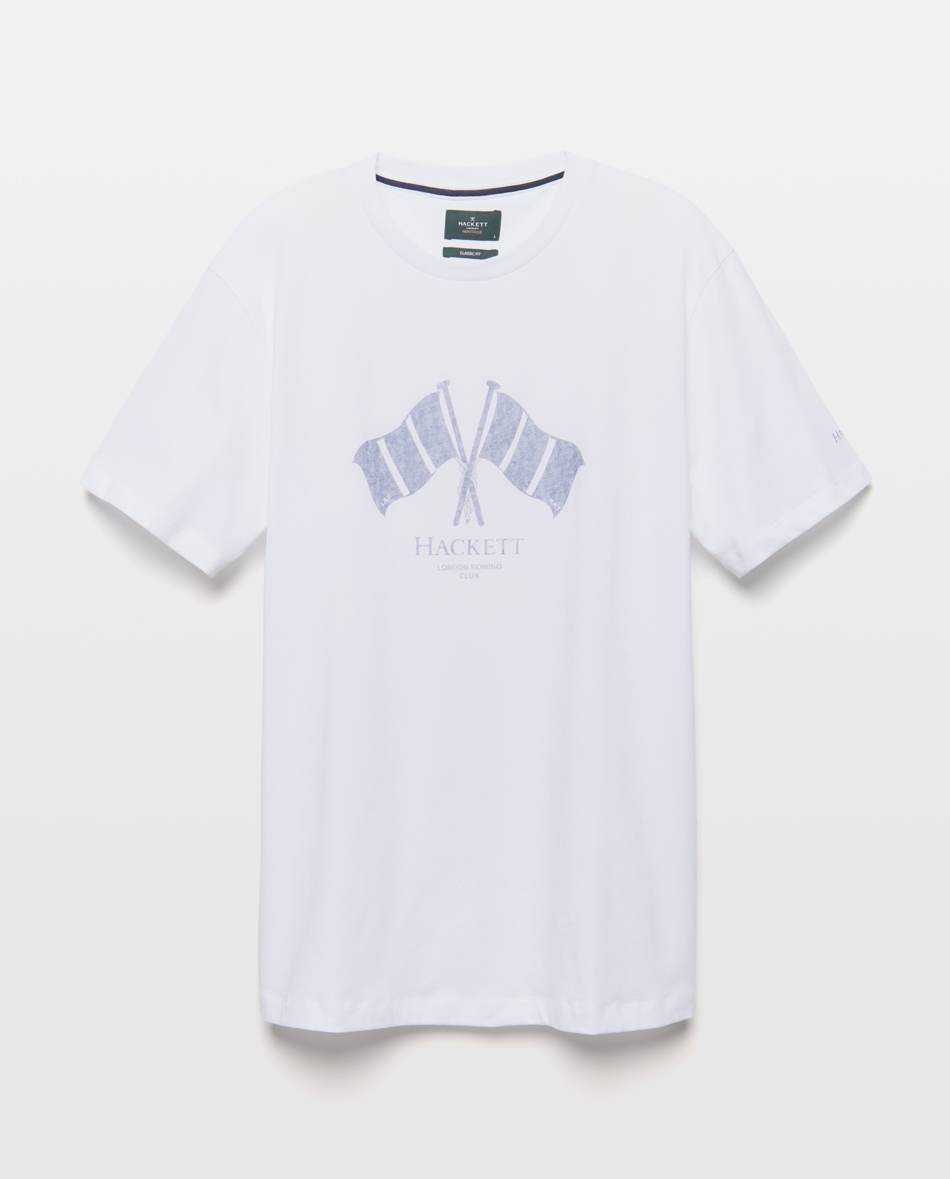 T-shirt de Manga Curta com Estampado de Bandeiras Branco-4