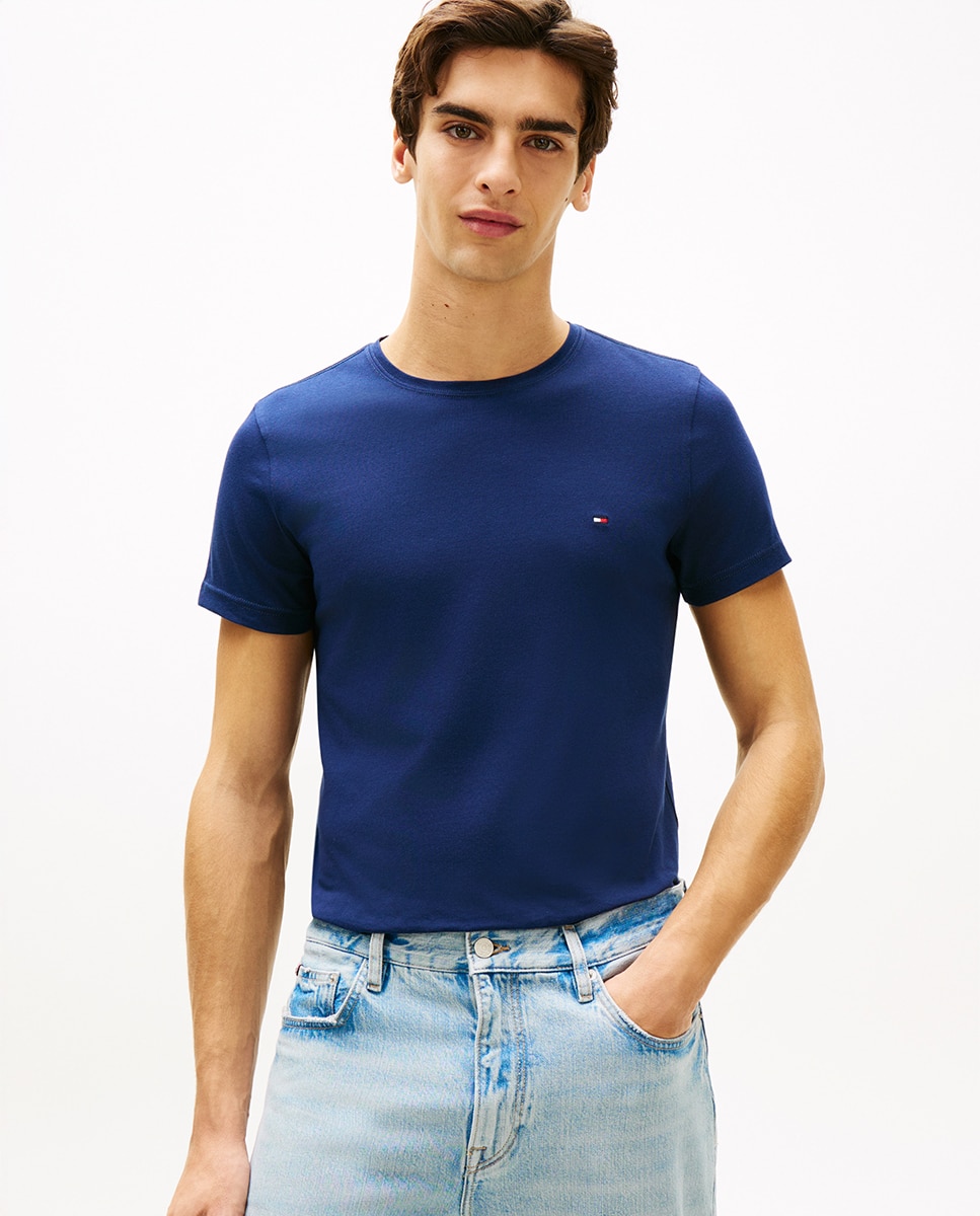 Tommy Hilfiger - Camiseta de caballero de manga corta lisa.