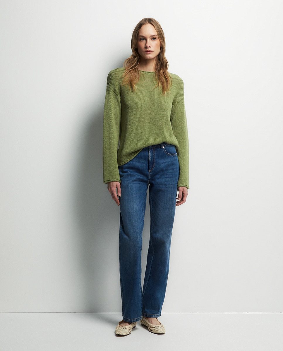 Camisola de Malha com Fitas Verde-2