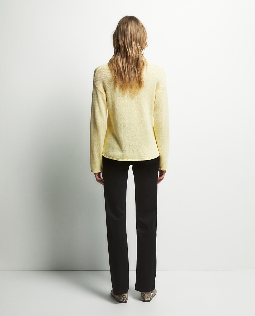 Camisola de Malha com Fitas Amarelo-3