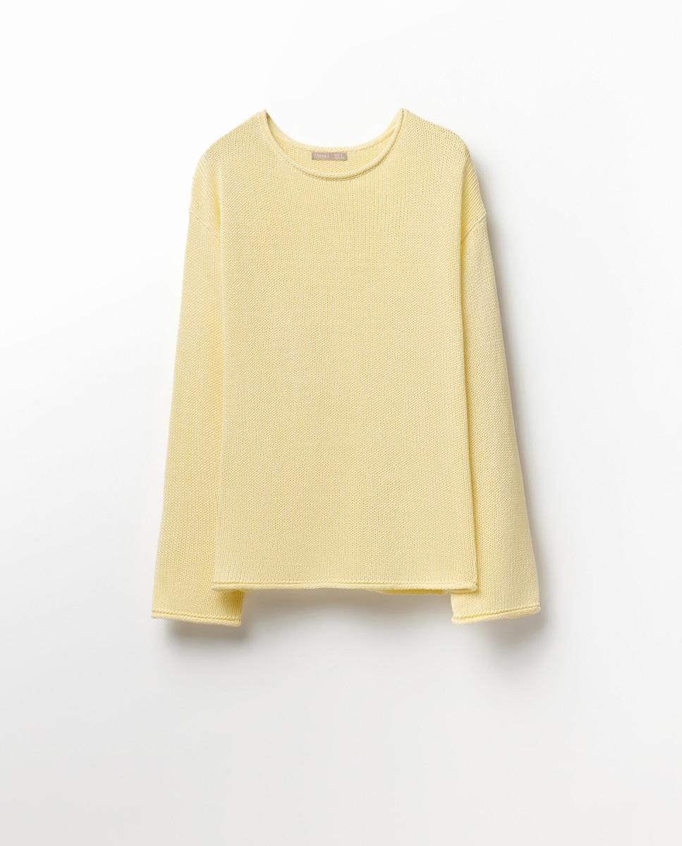 Camisola de Malha com Fitas Amarelo-4