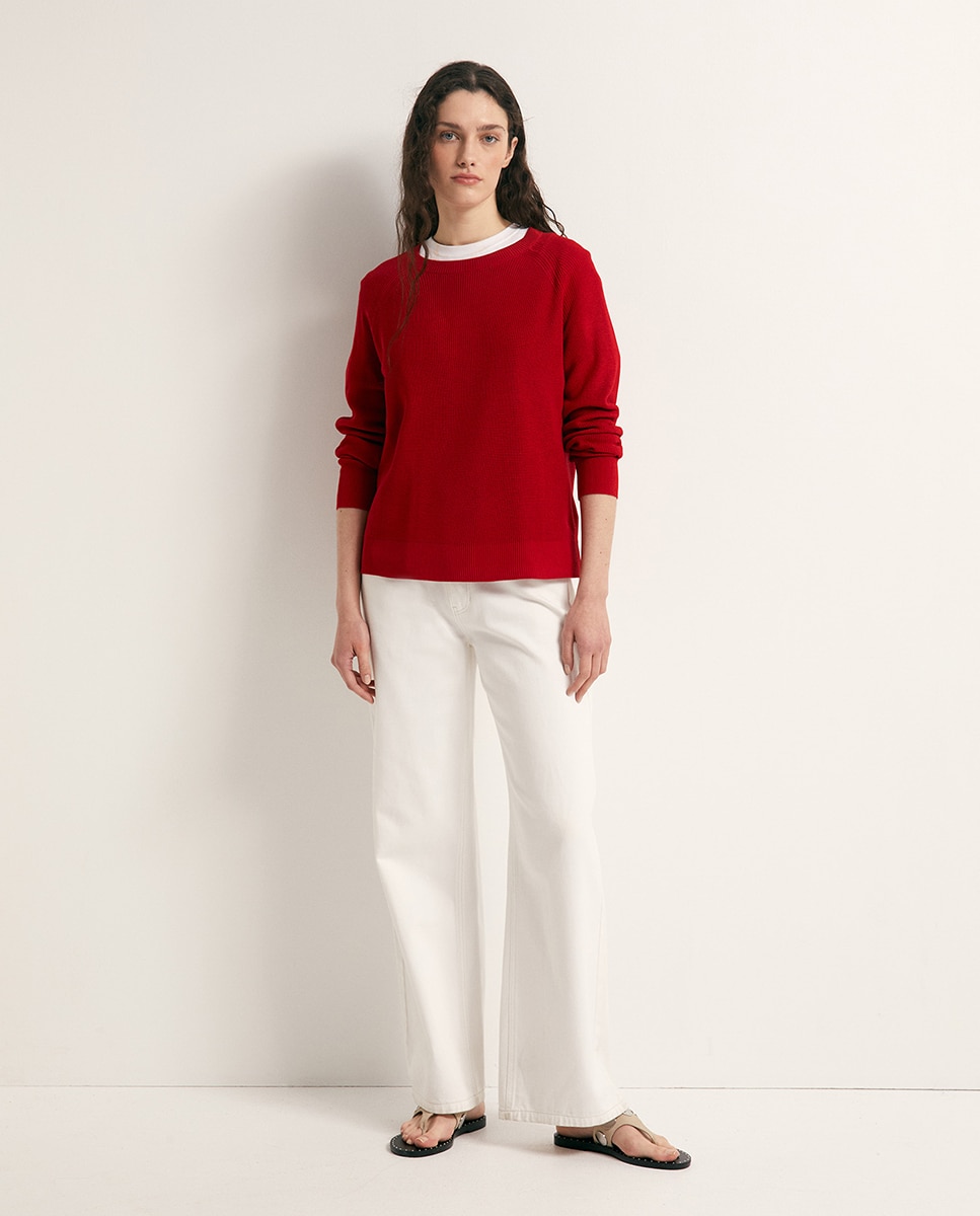 Camisola de Malha Pérola Vermelho-2