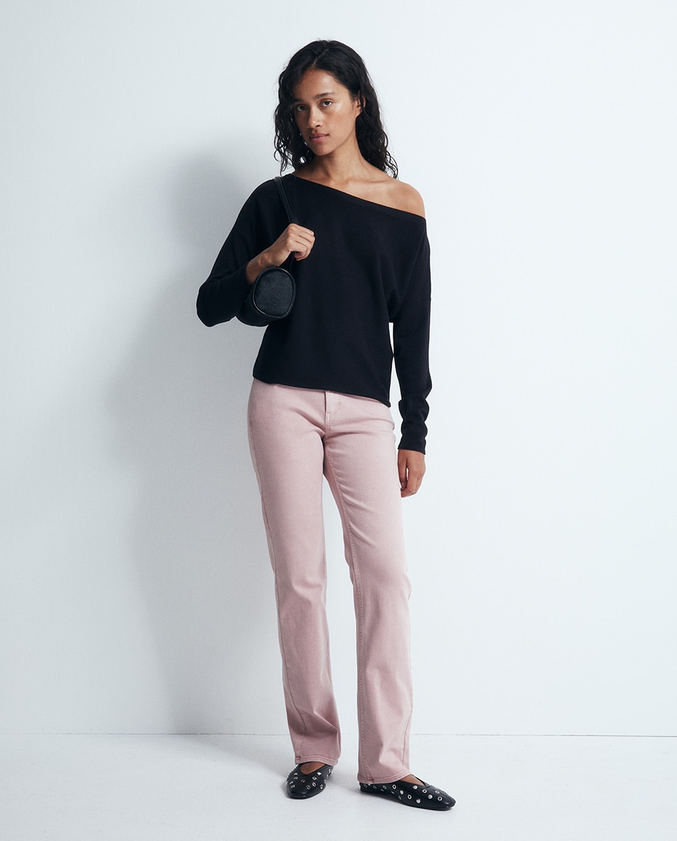 Jersey escote asimétrico - Sfera - Negro Negro-3