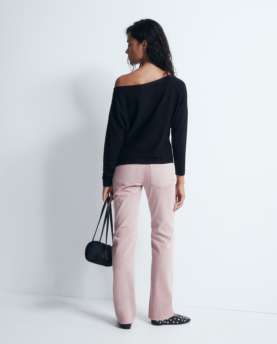 Jersey escote asimétrico - Sfera - Negro Negro-4