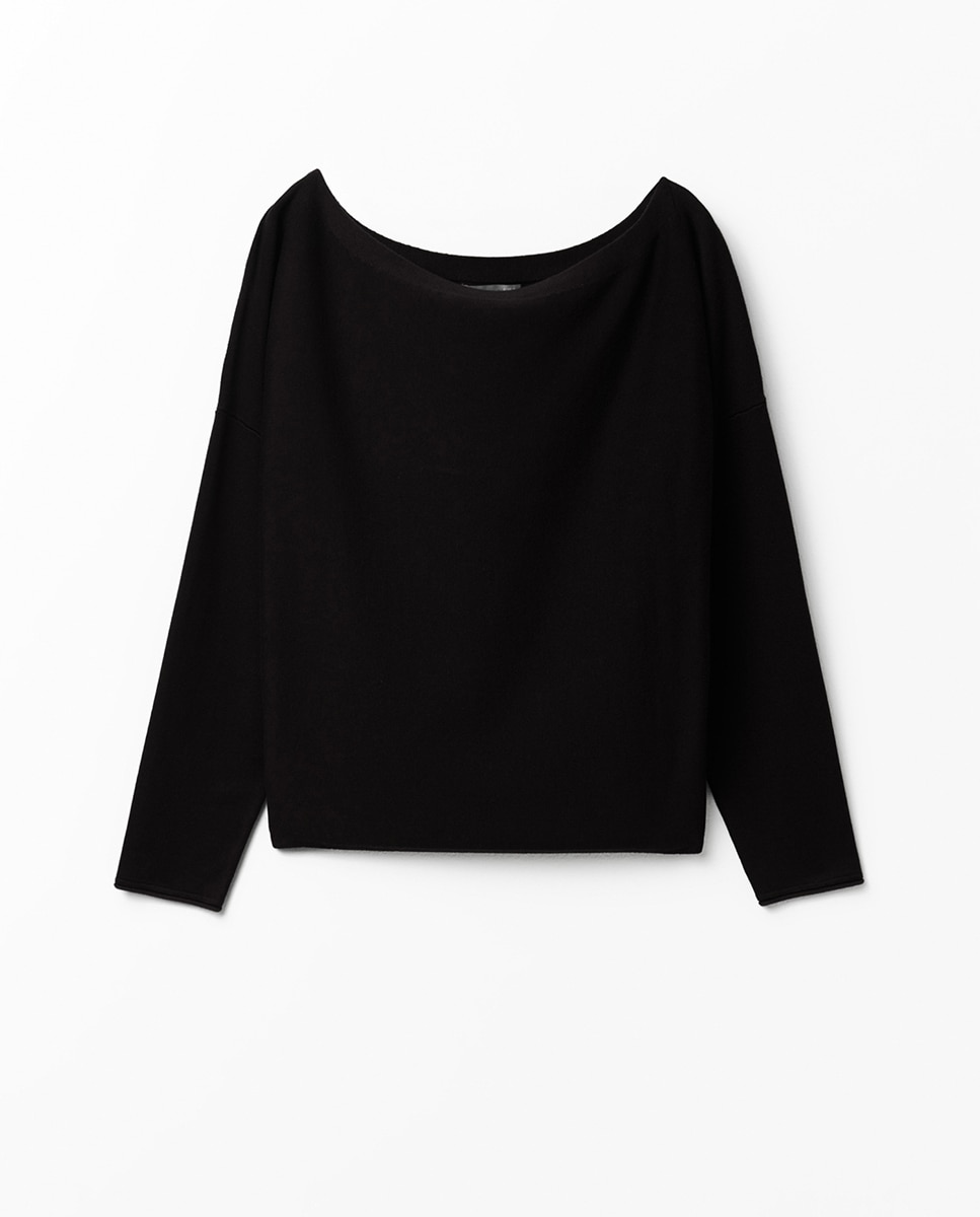 Jersey escote asimétrico - Sfera - Negro Negro-5