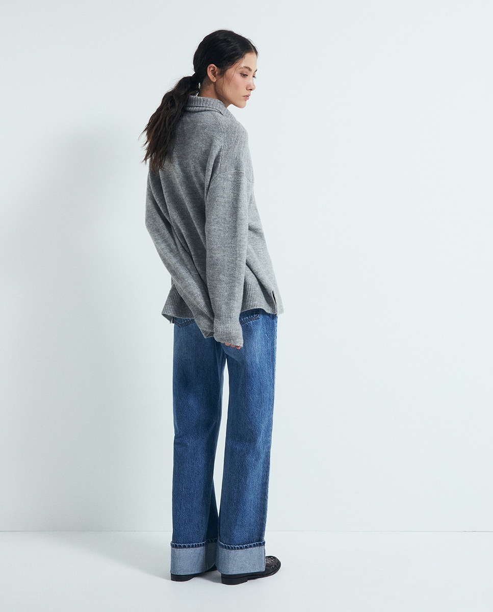 Camisola de Malha Soft Cinzento-claro-4