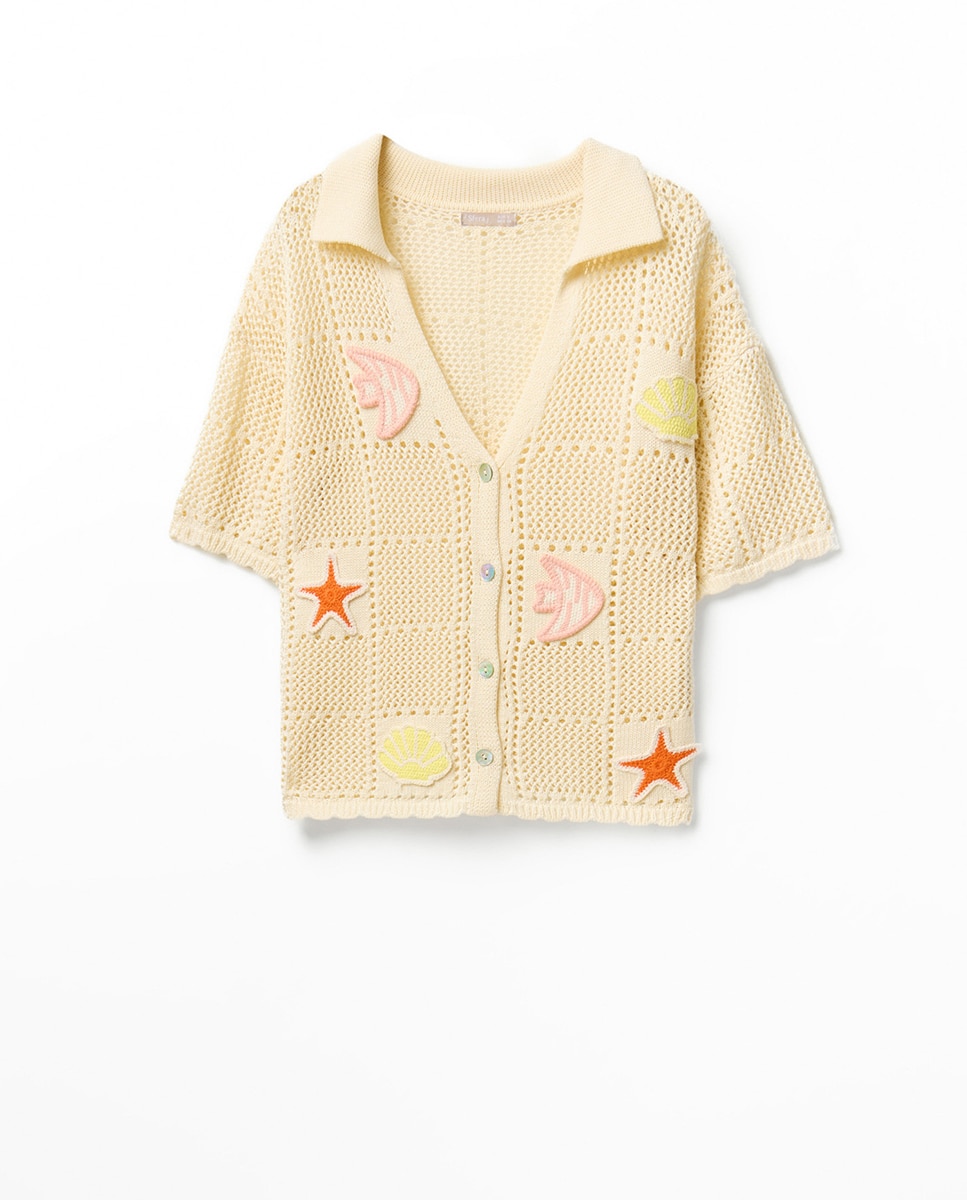 Camisola de Malha Tipo Polo Cru-6