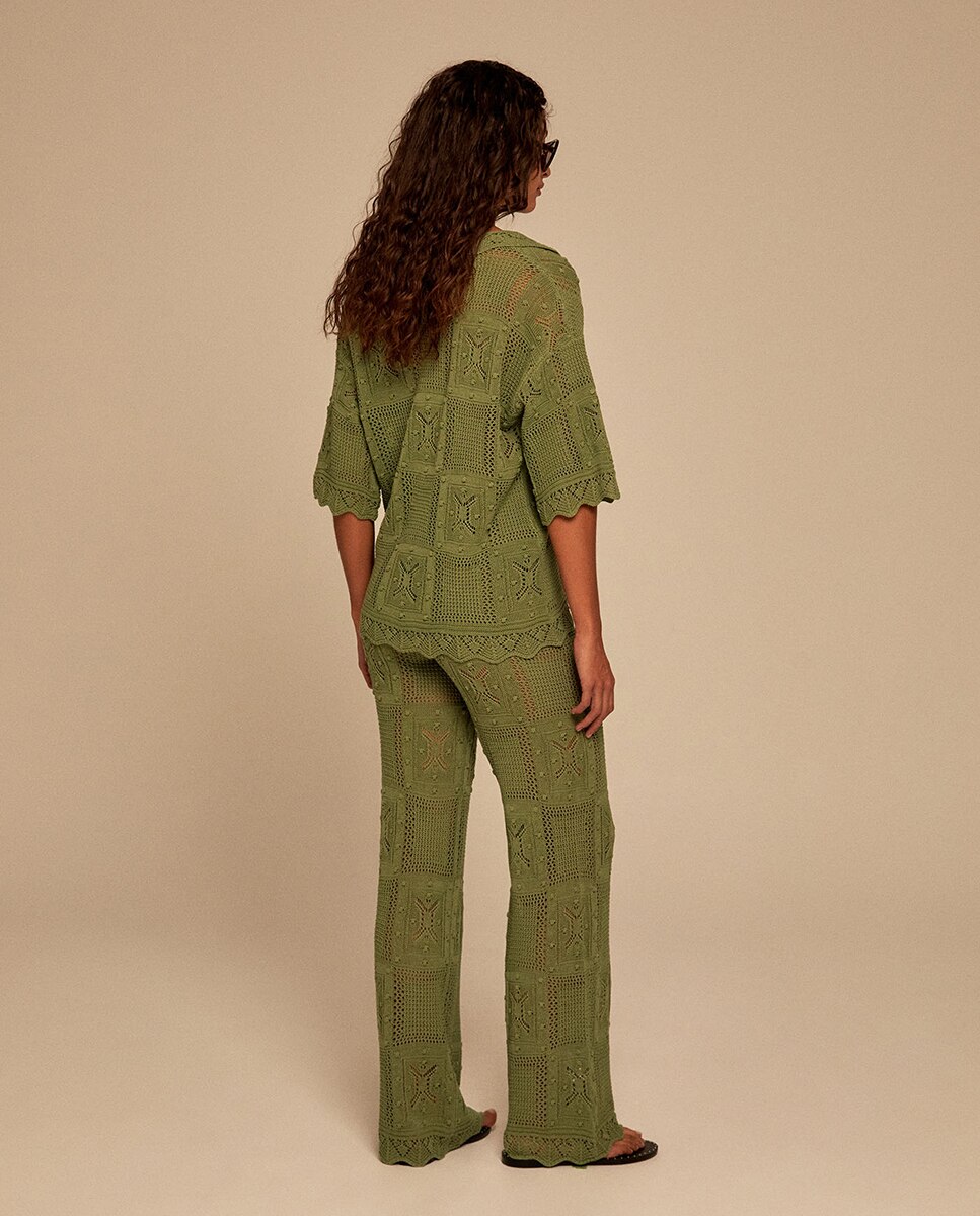 Polo Rendilhado Verde-5