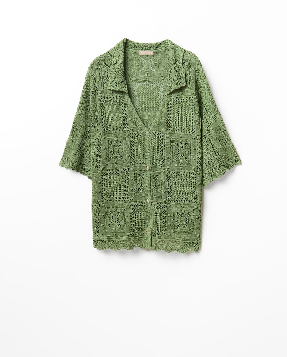 Polo Rendilhado Verde-6