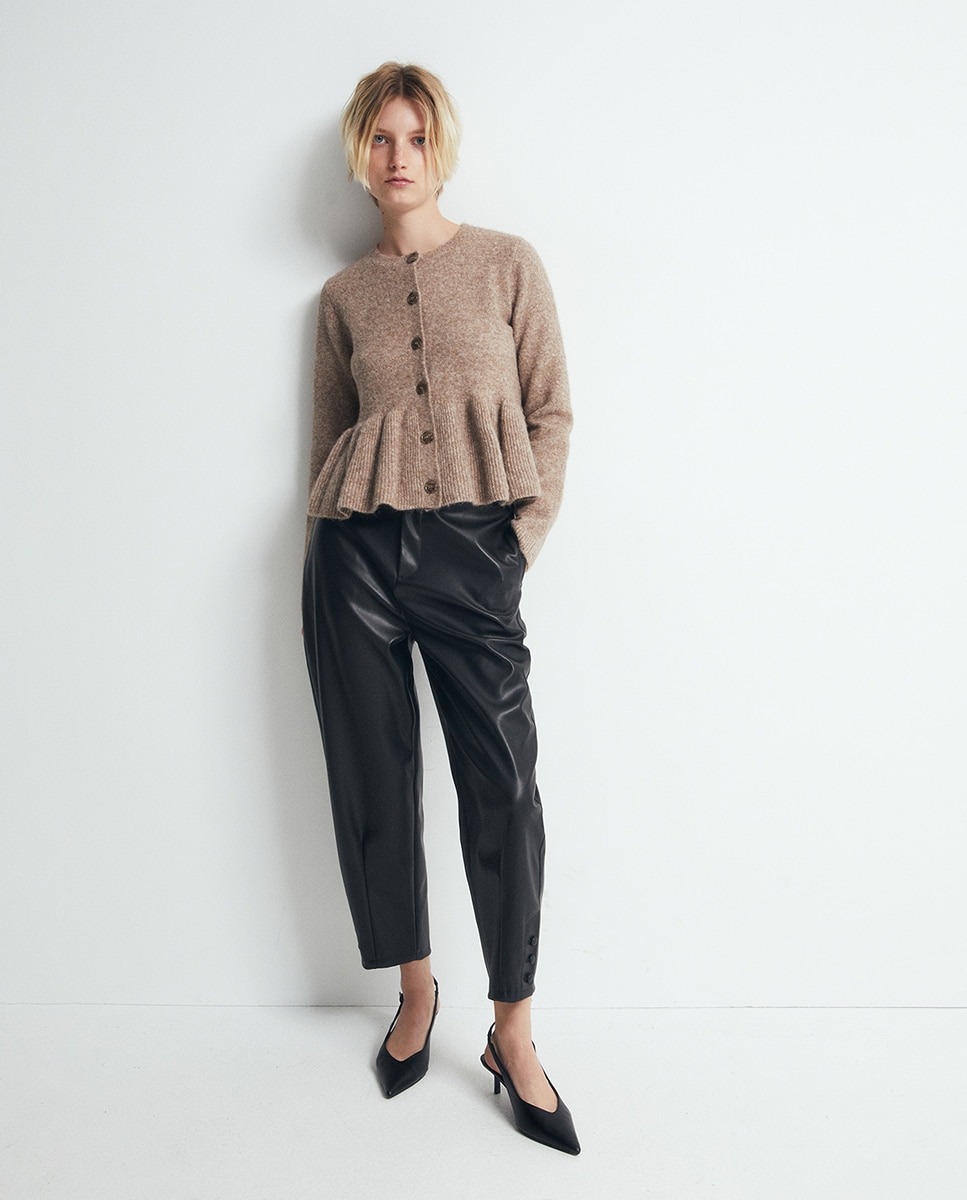 Casaco de Malha com Peplum Torrado-2