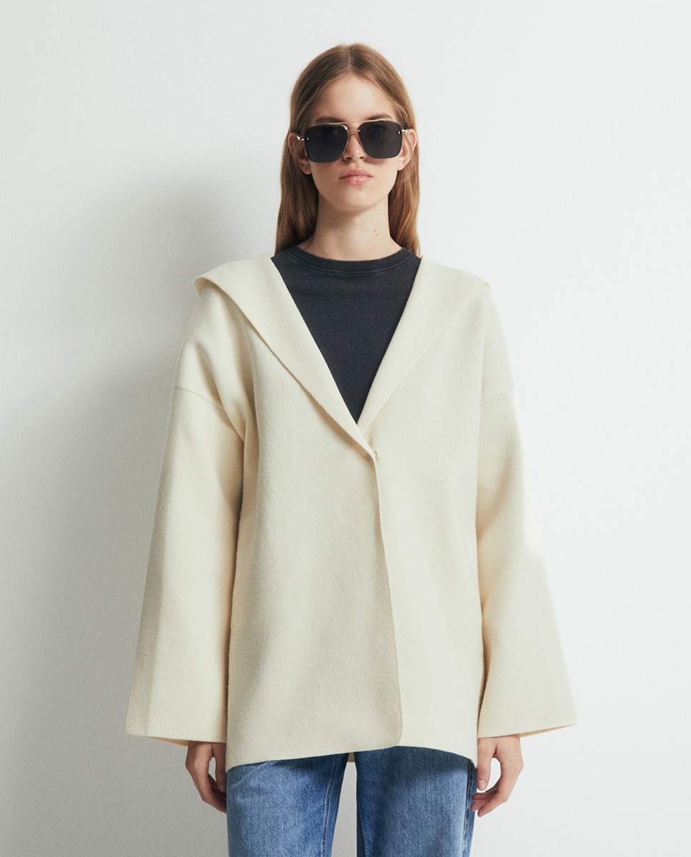Casaco com Capuz Oversize 120 Cru-2