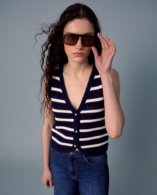 Imagen 0 de Chaleco rayas crochet