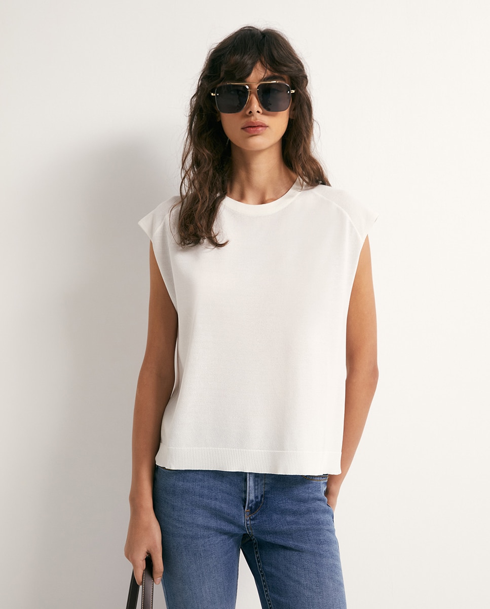 Top punto liso - Sfera - Blanco Blanco-1