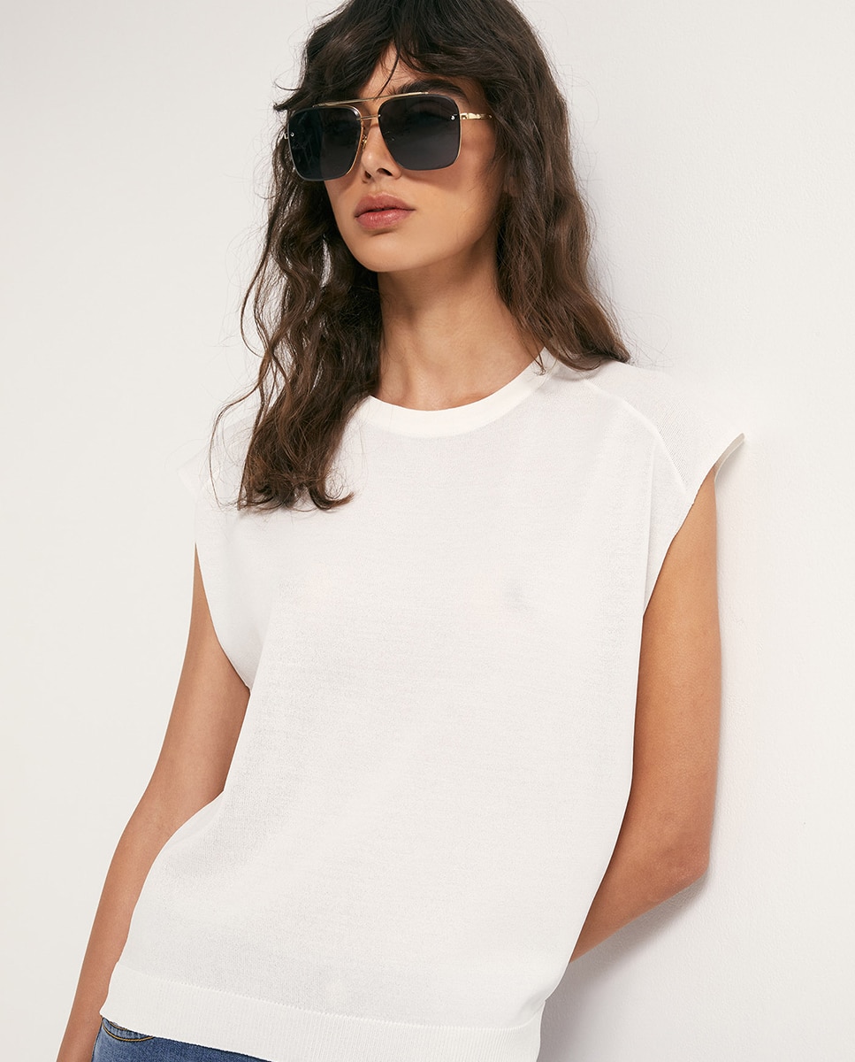 Top punto liso - Sfera - Blanco Blanco-3