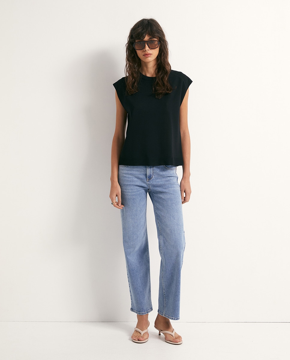 Top de Ponto Liso Preto-2