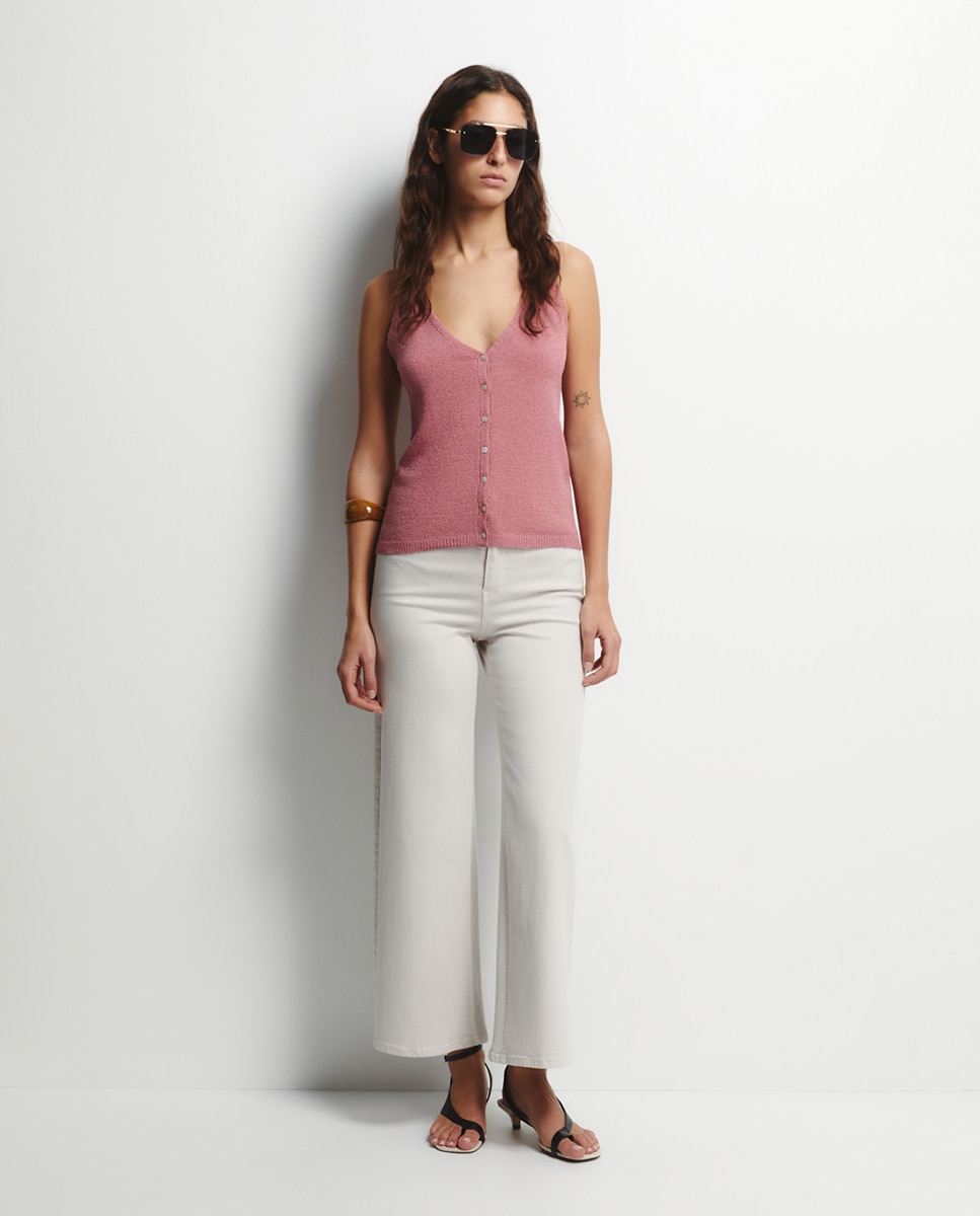 Top de Ponto Liso Rosa-2