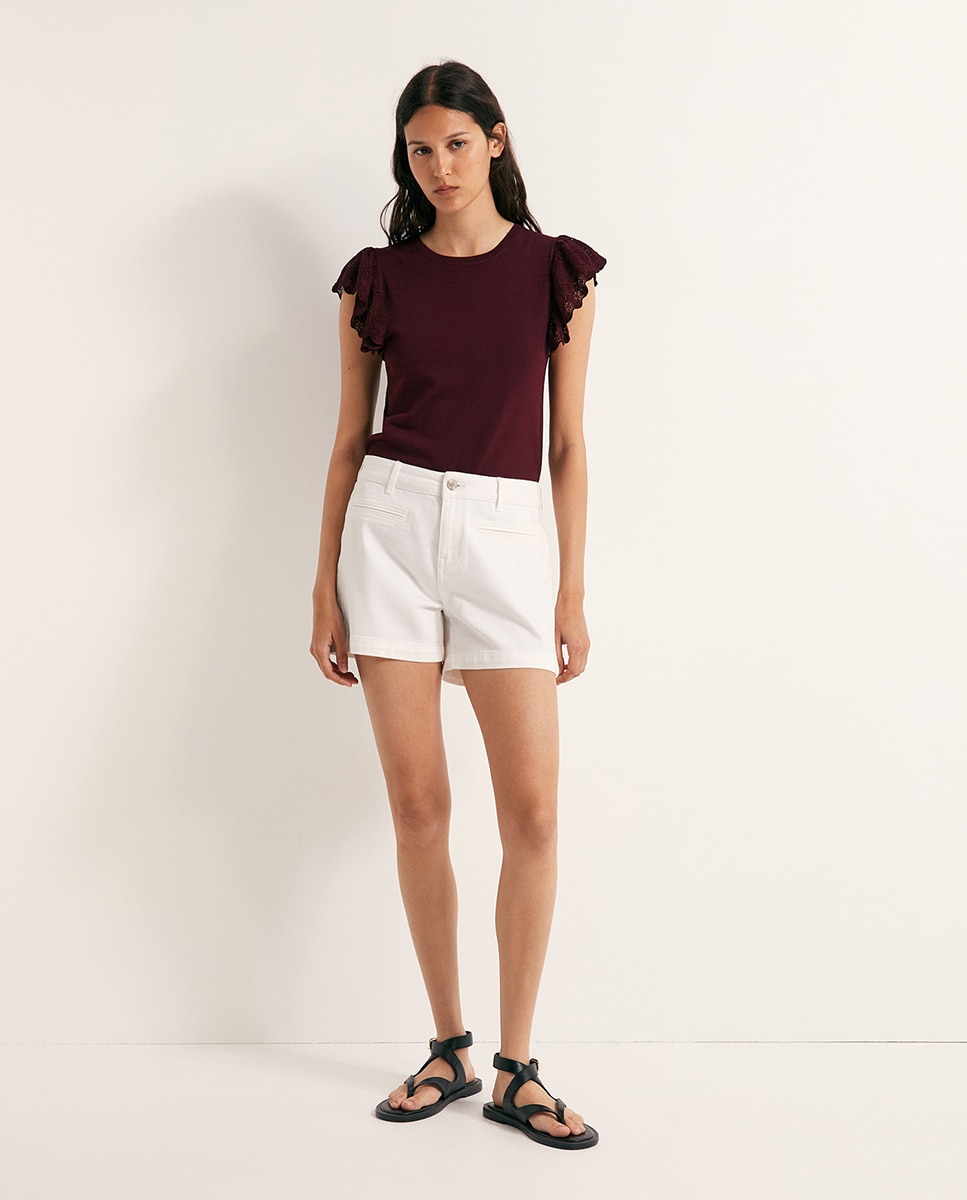Top com Folho Pointelle Bordeaux-2