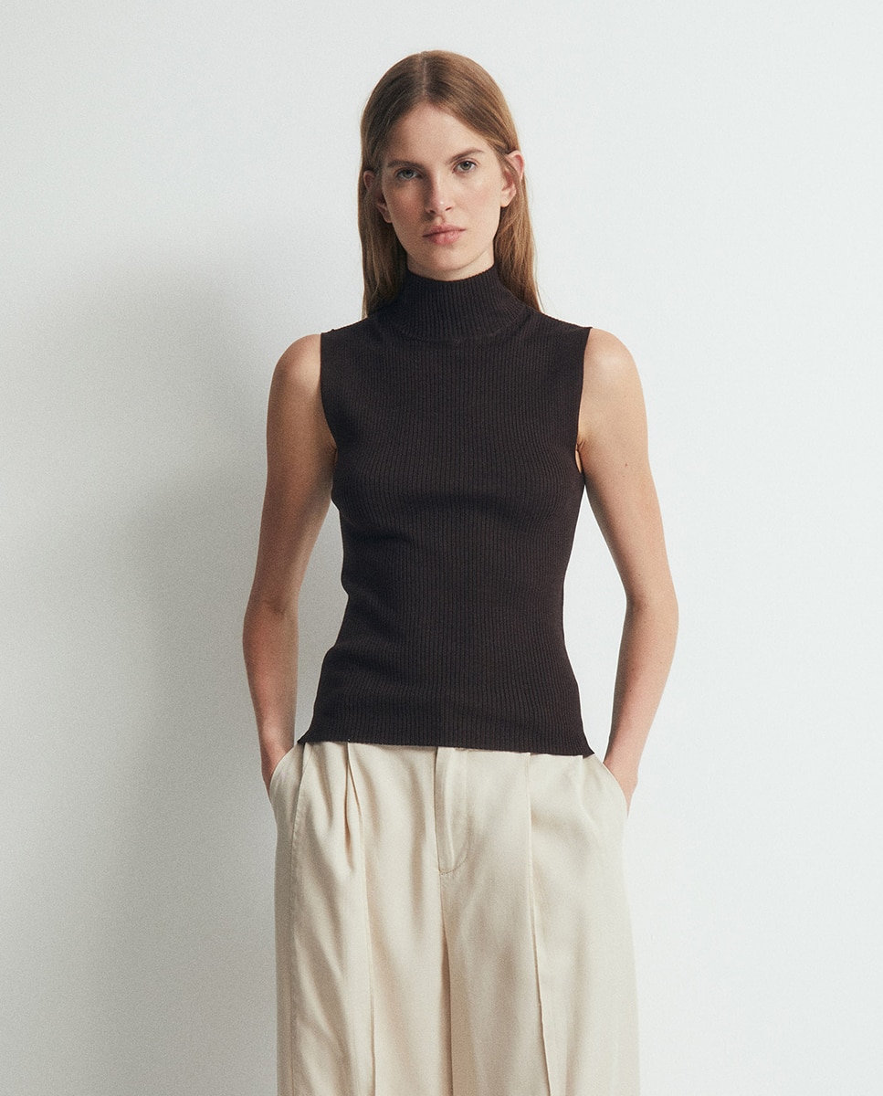 Top cuello perkins - Sfera - Chocolate Chocolate-1