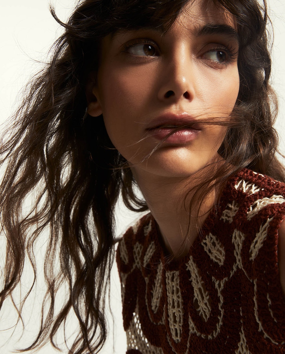 Top Bordado Bicolor Grená-3