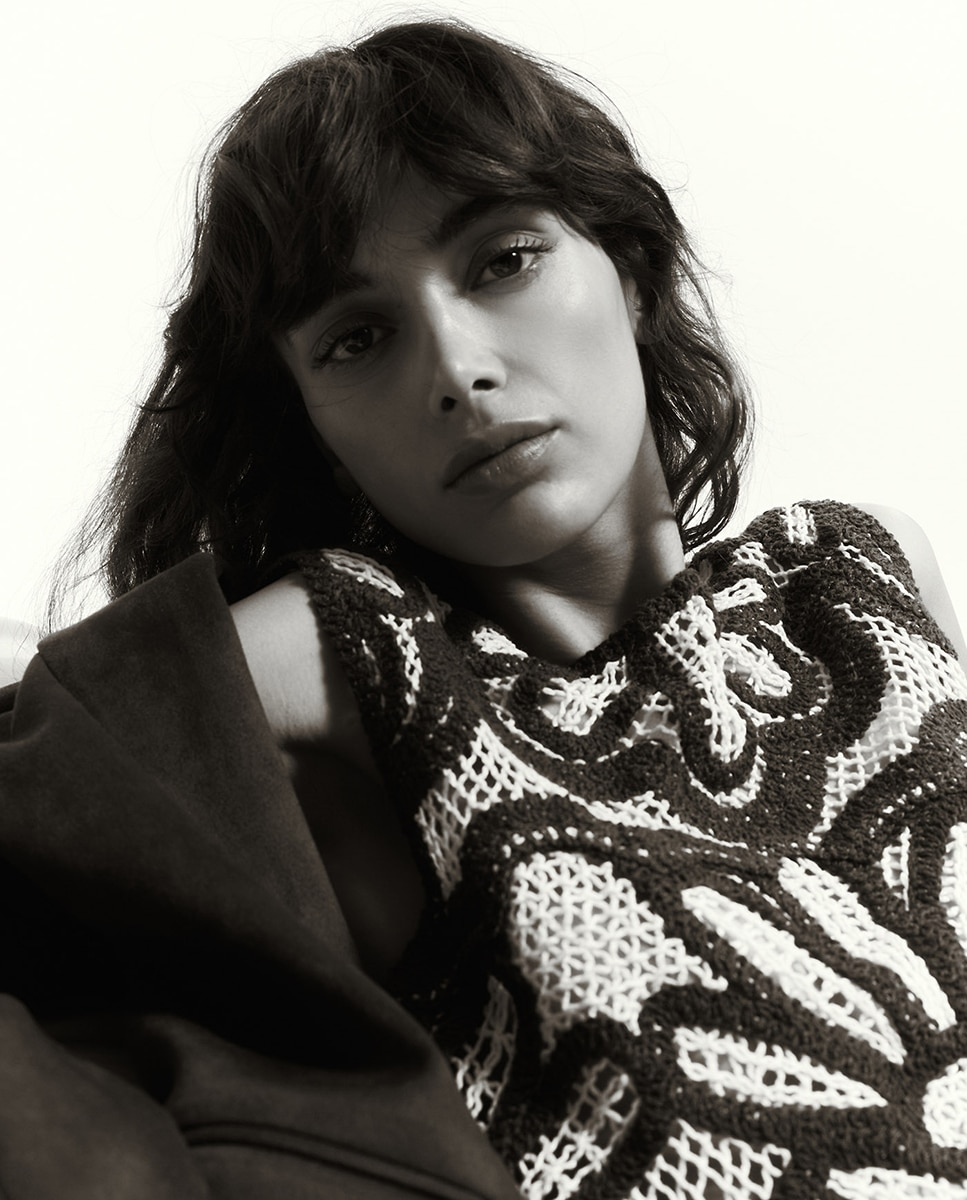 Top Bordado Bicolor Grená-5