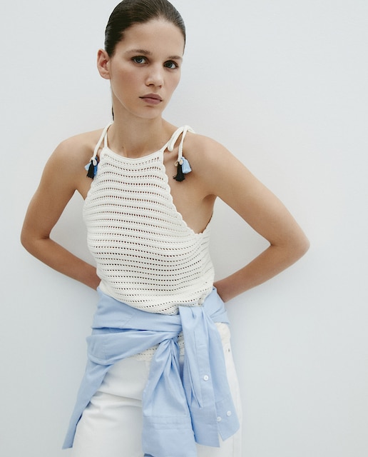 Imagen 0 de Top halter pompones