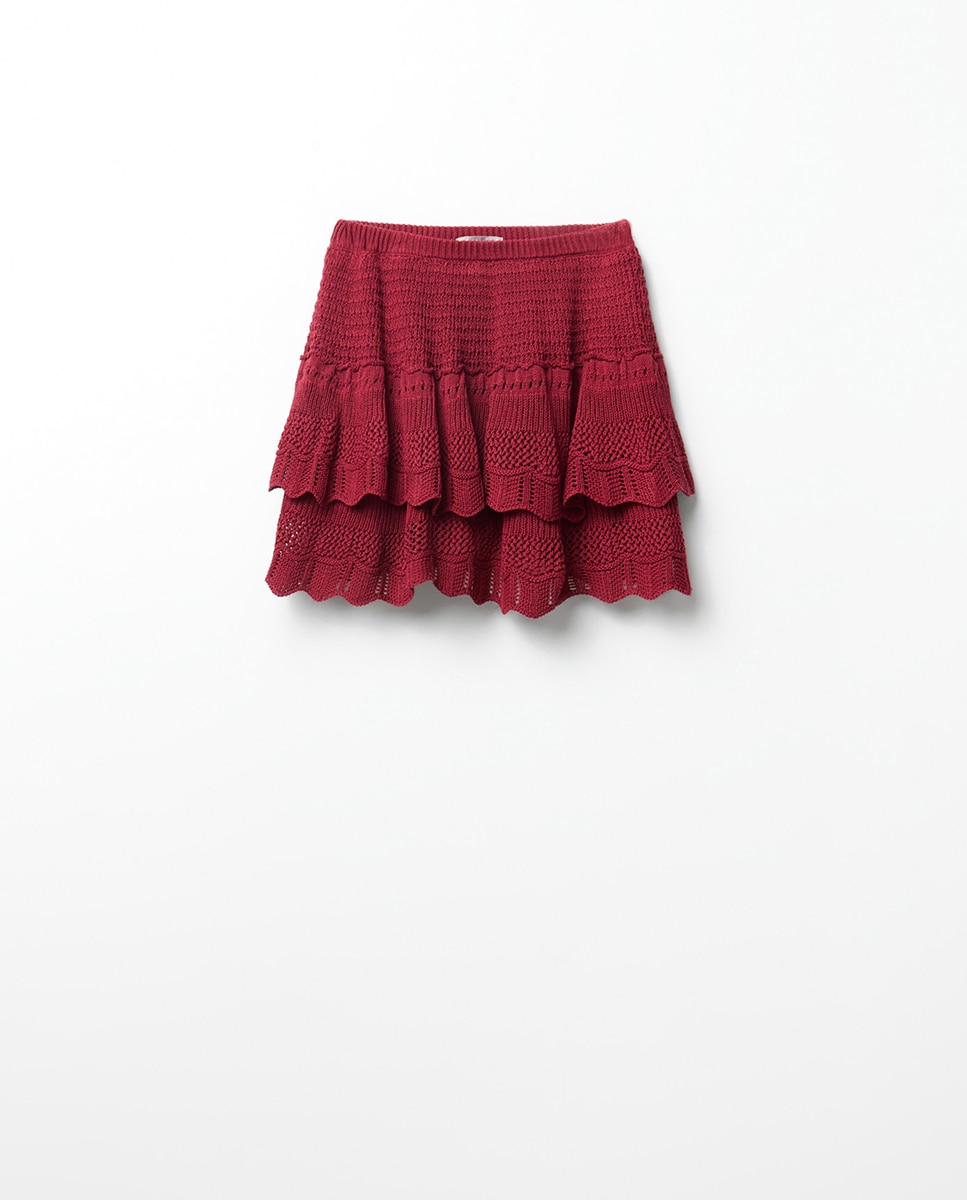 Minissaia de Crochet Vermelho-5