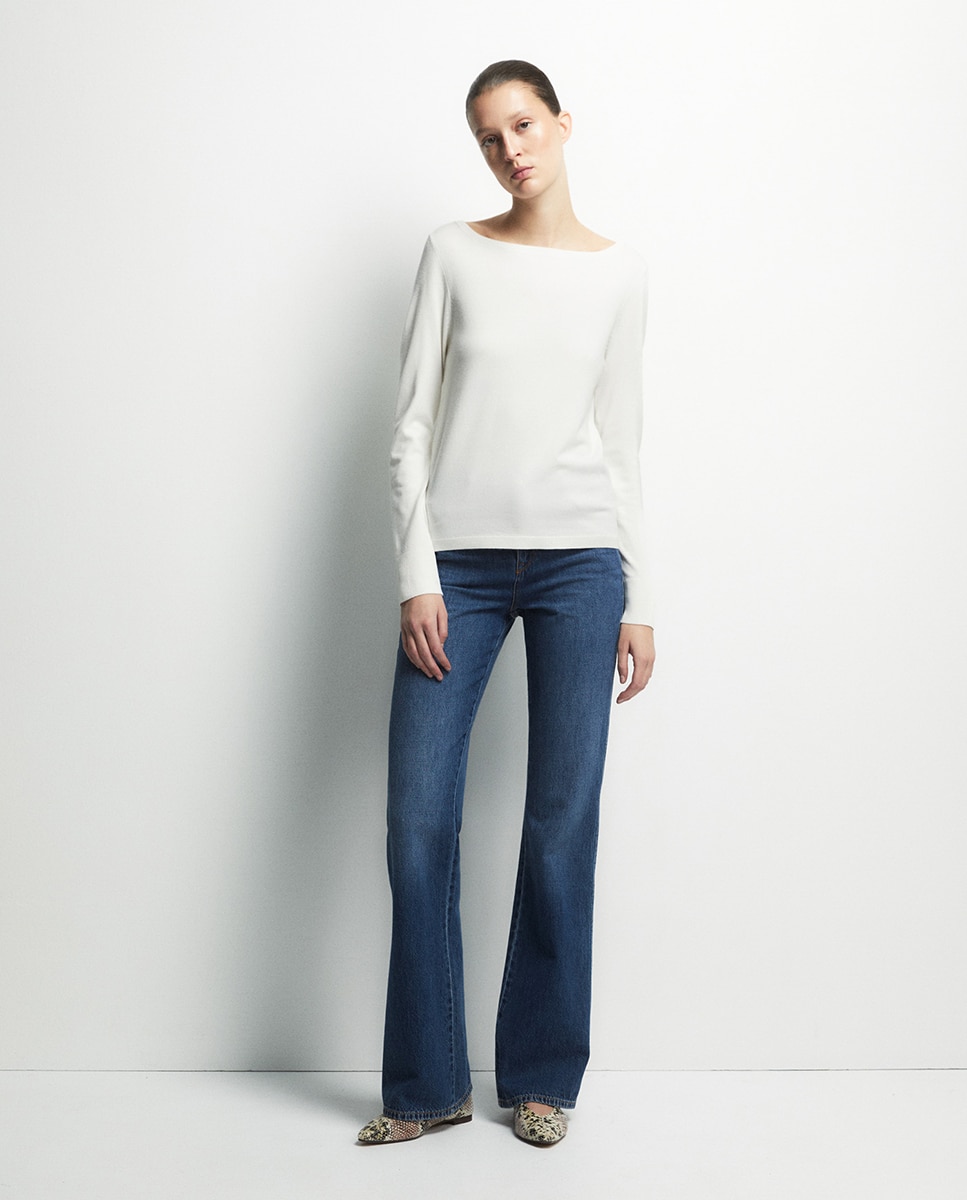Camisola de malha Branco-2
