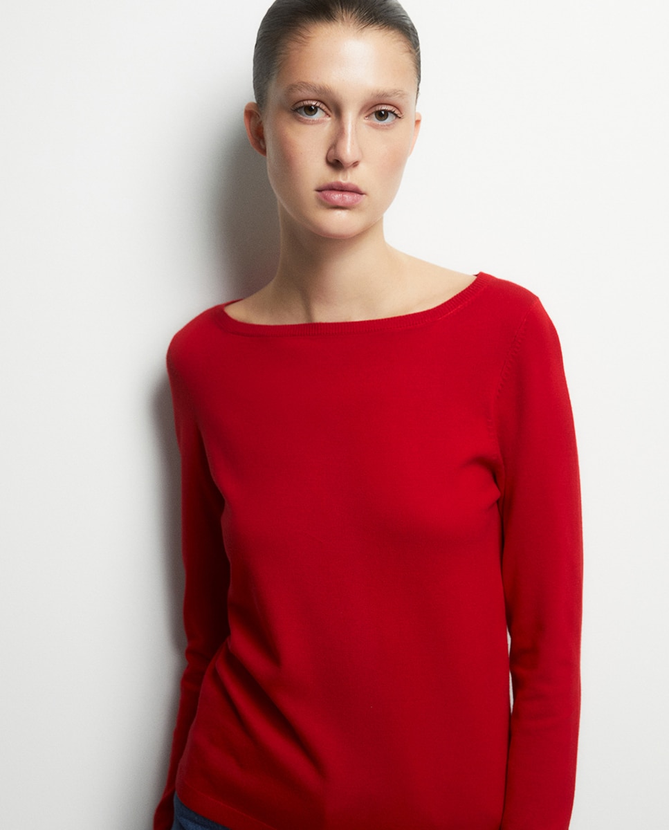 Camisola de malha Vermelho-3