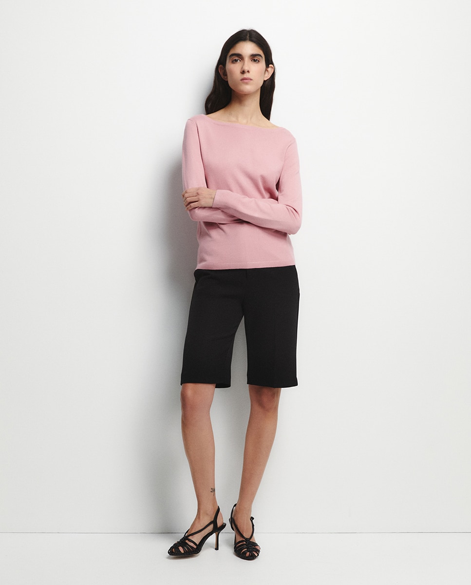 Camisola de malha Rosa-escuro-2