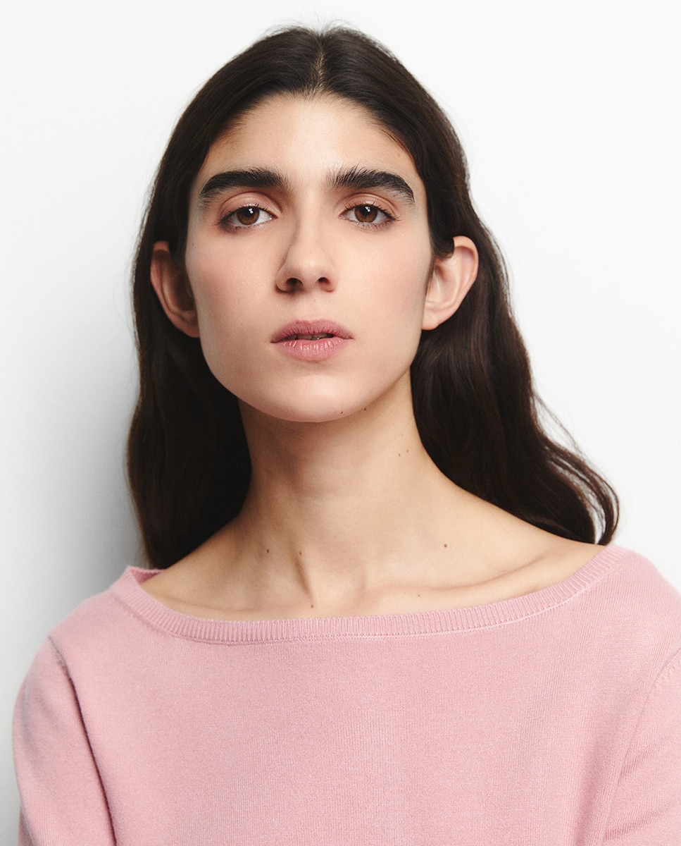 Camisola de malha Rosa-escuro-3