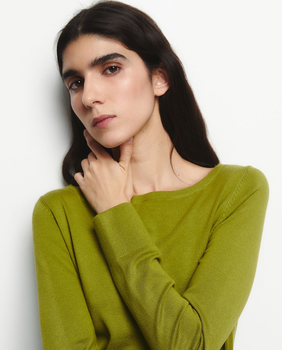 Camisola de malha Verde-3